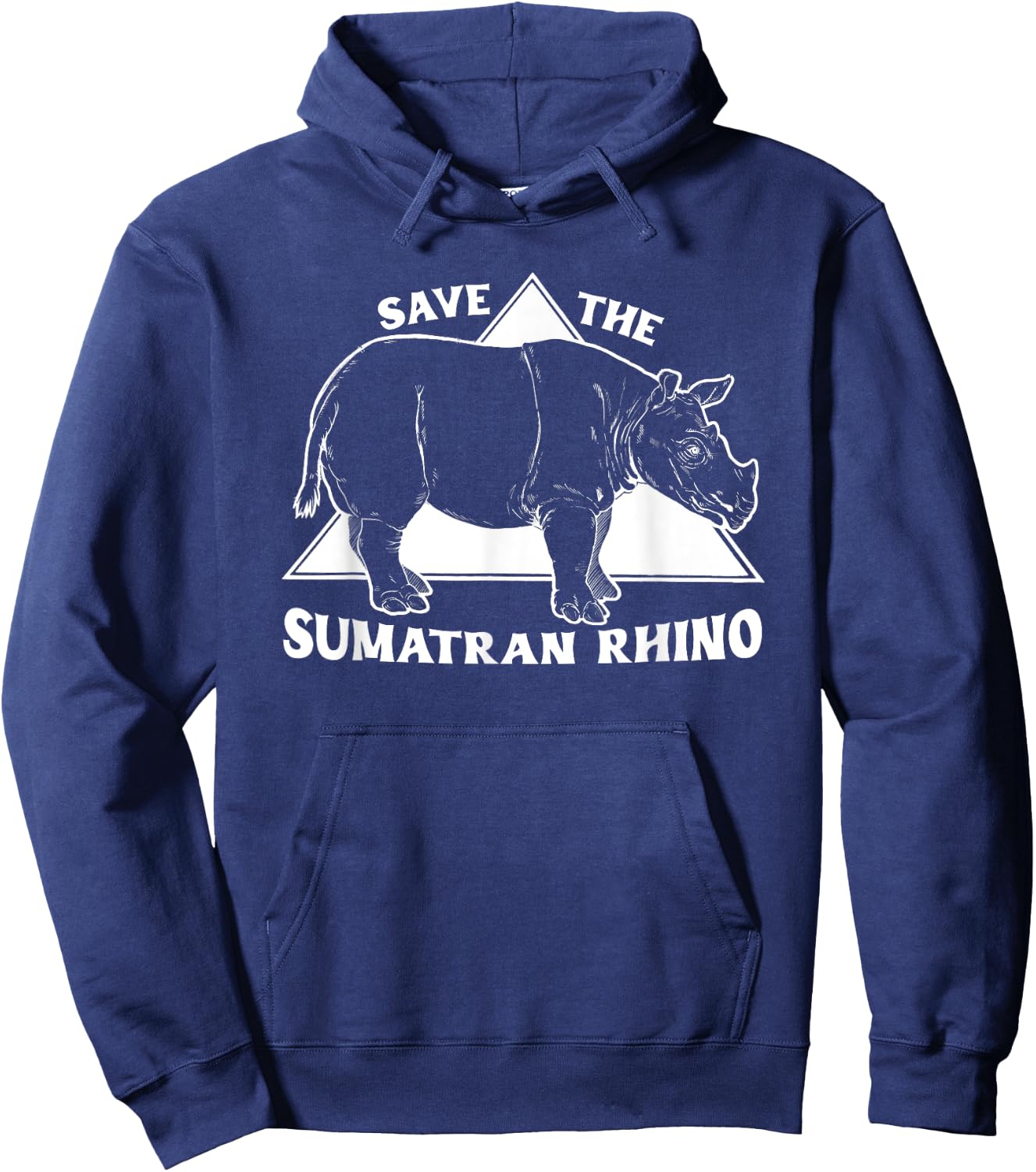 Save The Rhinos - Sumatran Rhino Hoodie - Hoodie | Navy