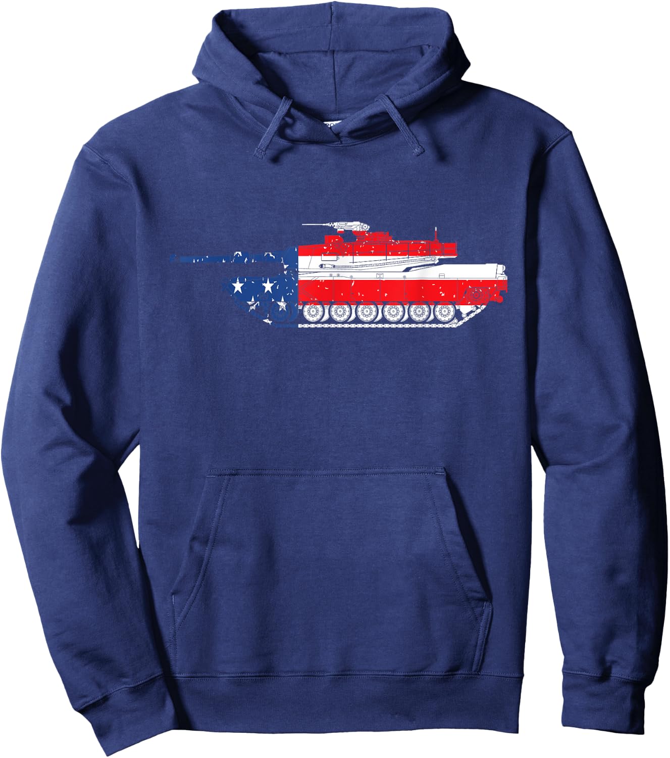 Army M1 Abrams Tank 4th Of July USA American Flag Men Hoodie - Hoodie | Navy