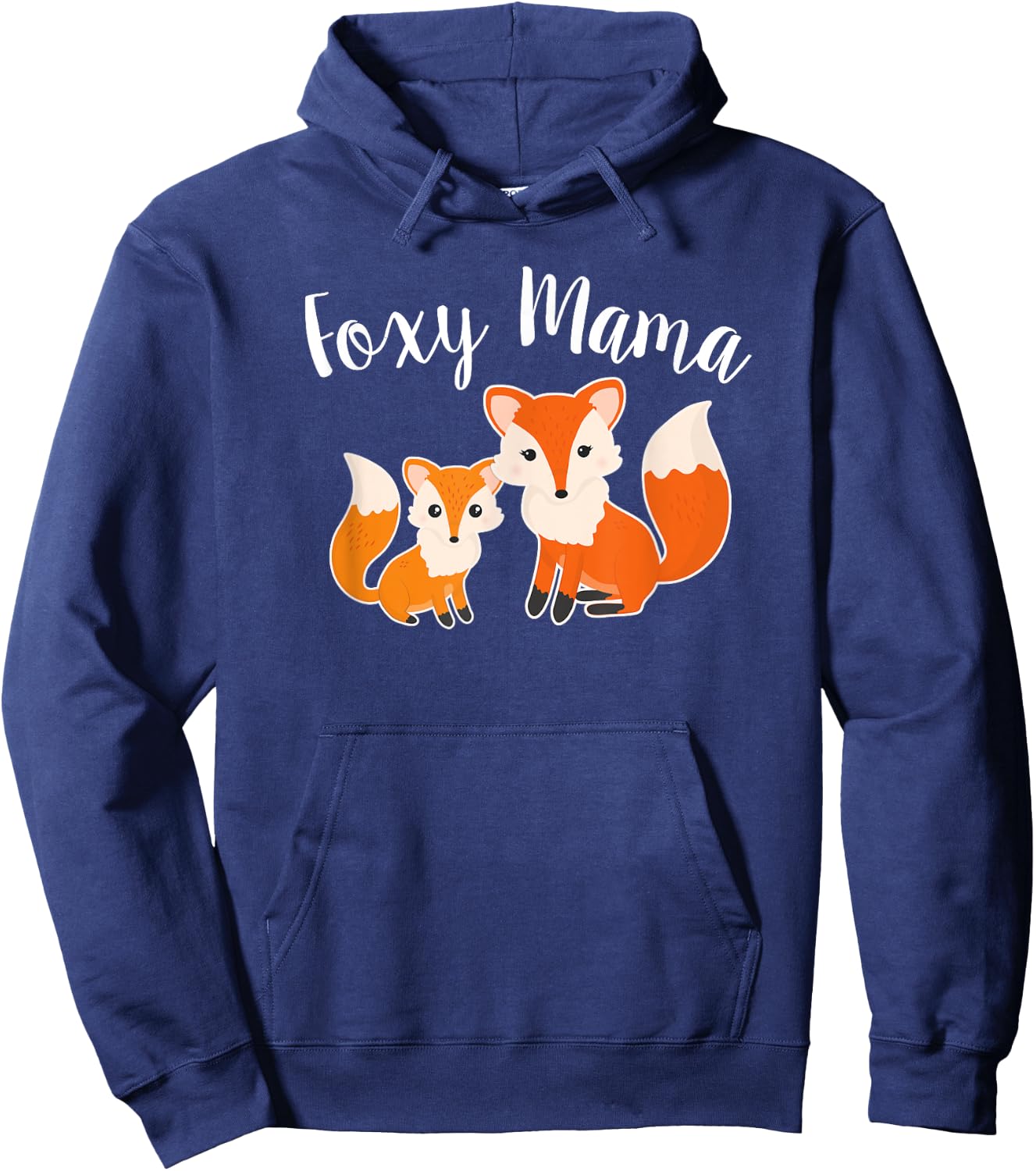 Foxy Mama Funny Mom Joke Saying Mother Daughter Cute Graphic Hoodie - Hoodie | Navy