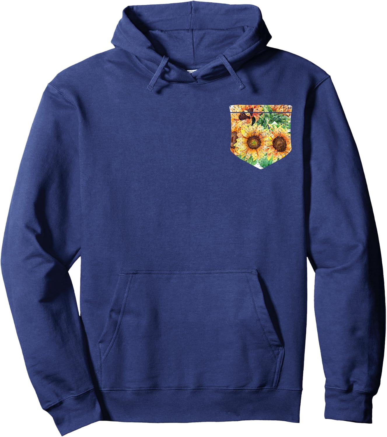 Sunshine Sunflowers Florist Yellow Flowers Pocket Sunflower Men Women Girls Kids Hoodie - Hoodie | Navy