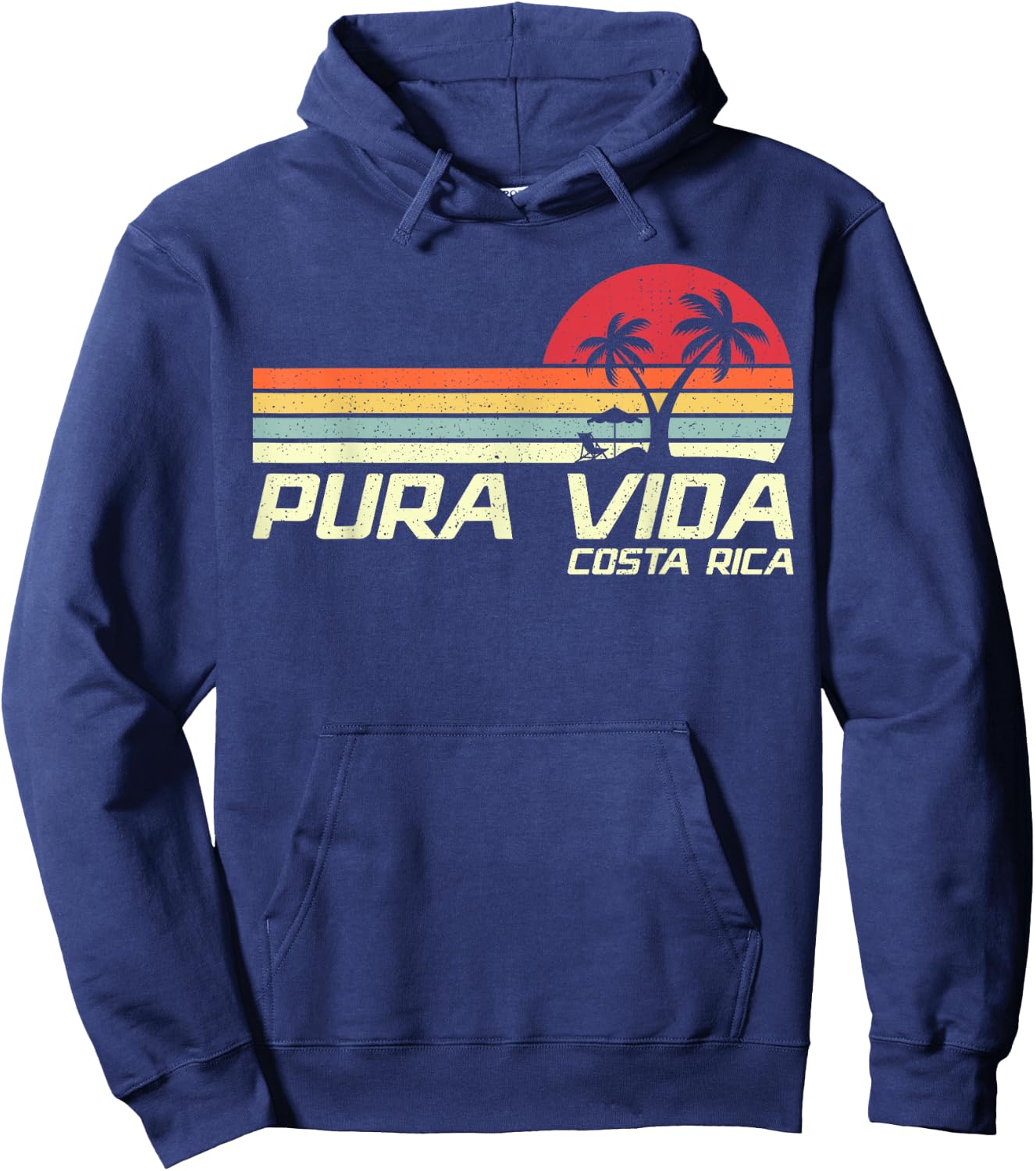Vintage Retro Family Vacation Costa Rica Pura Vida Beach Women Girls Kids Hoodie - Hoodie | Navy