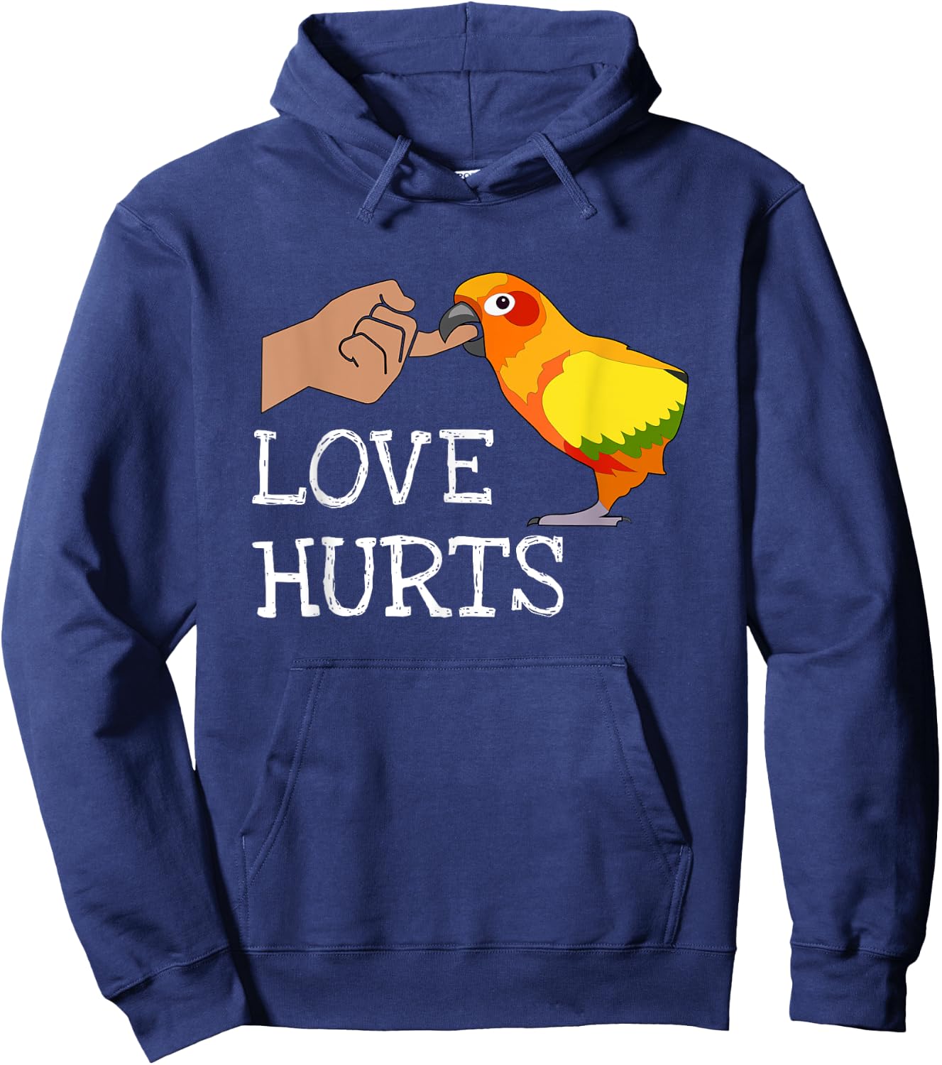 Love Hurts Sun Conure For Sun Conure Parrot Birds Lovers Hoodie - Hoodie | Navy