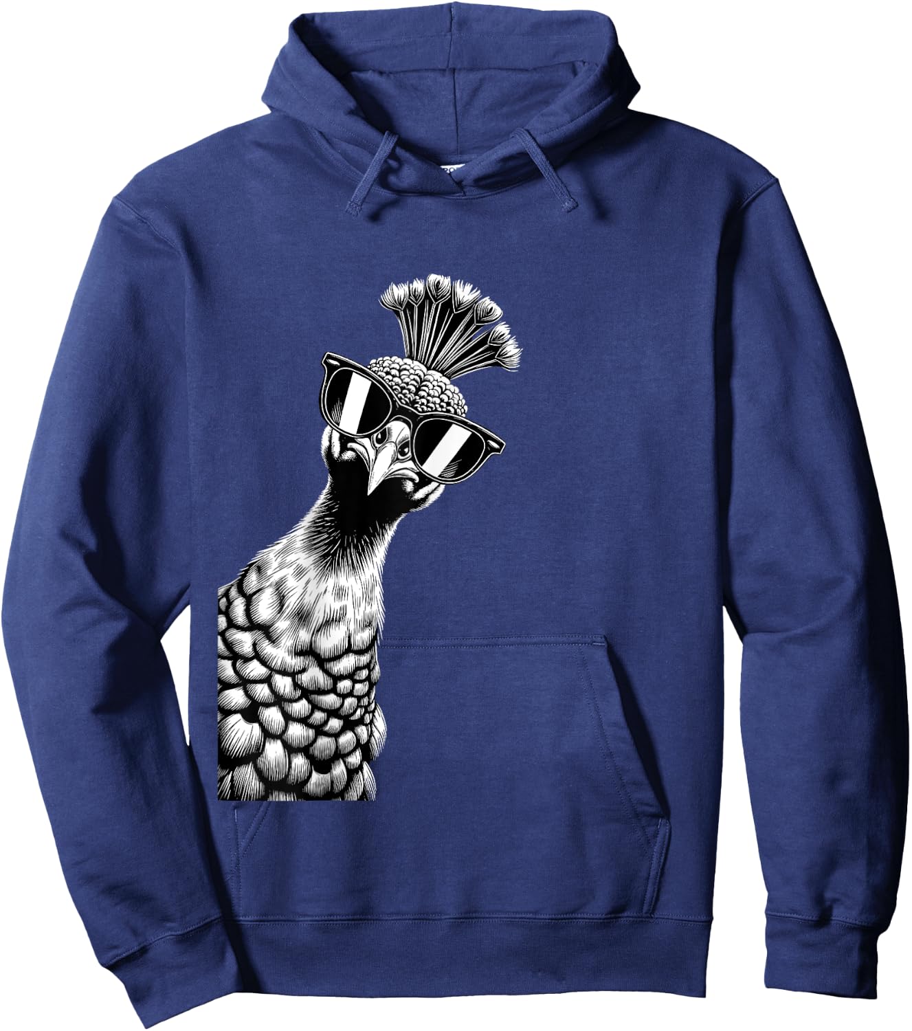 Funny Peacock Wearing Sunglasses Peacock Bird Lovers Hoodie - Hoodie | Navy