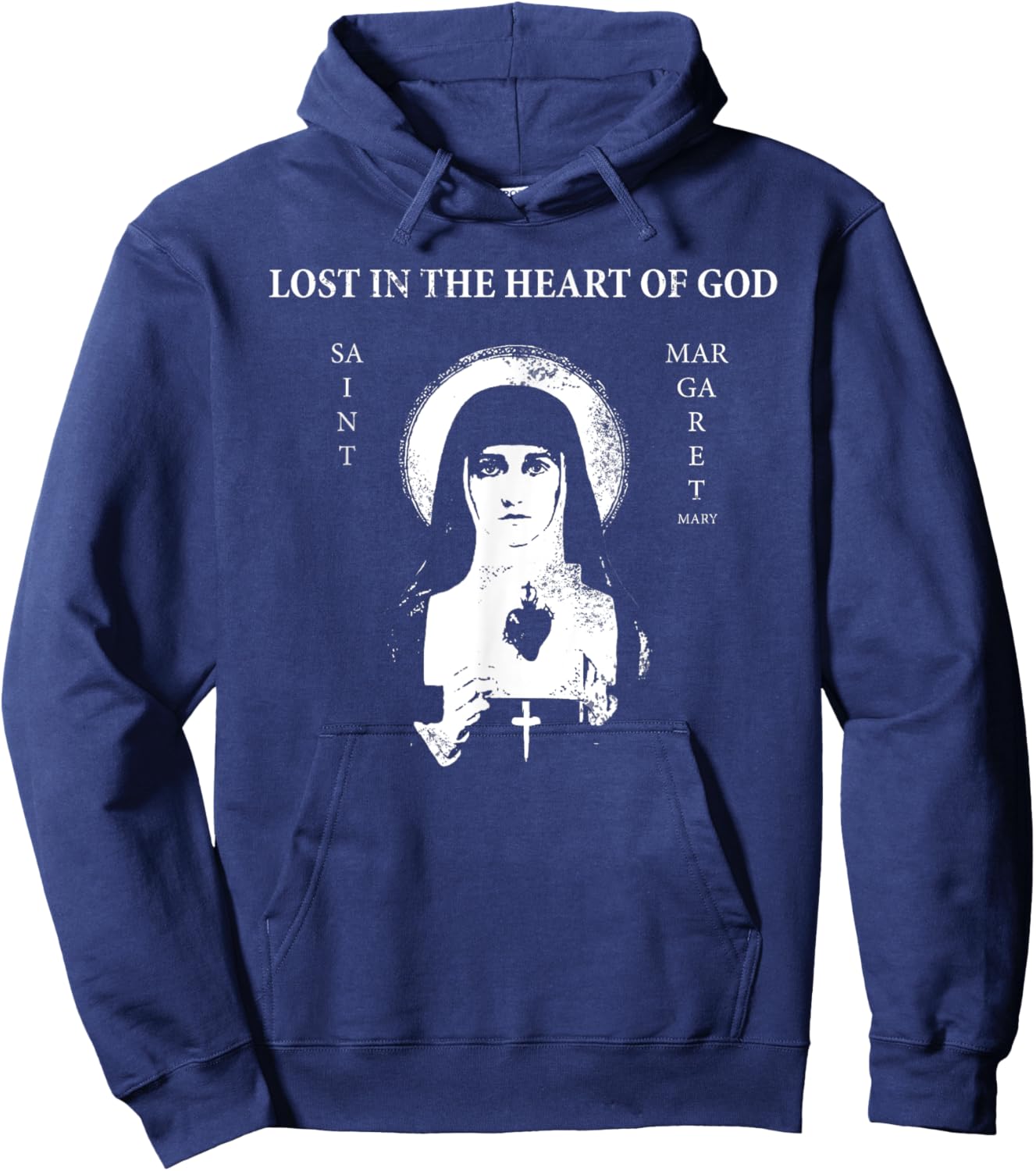 St. Margaret Mary Alacoque "Lost in the Heart of God" Hoodie - Hoodie | Navy