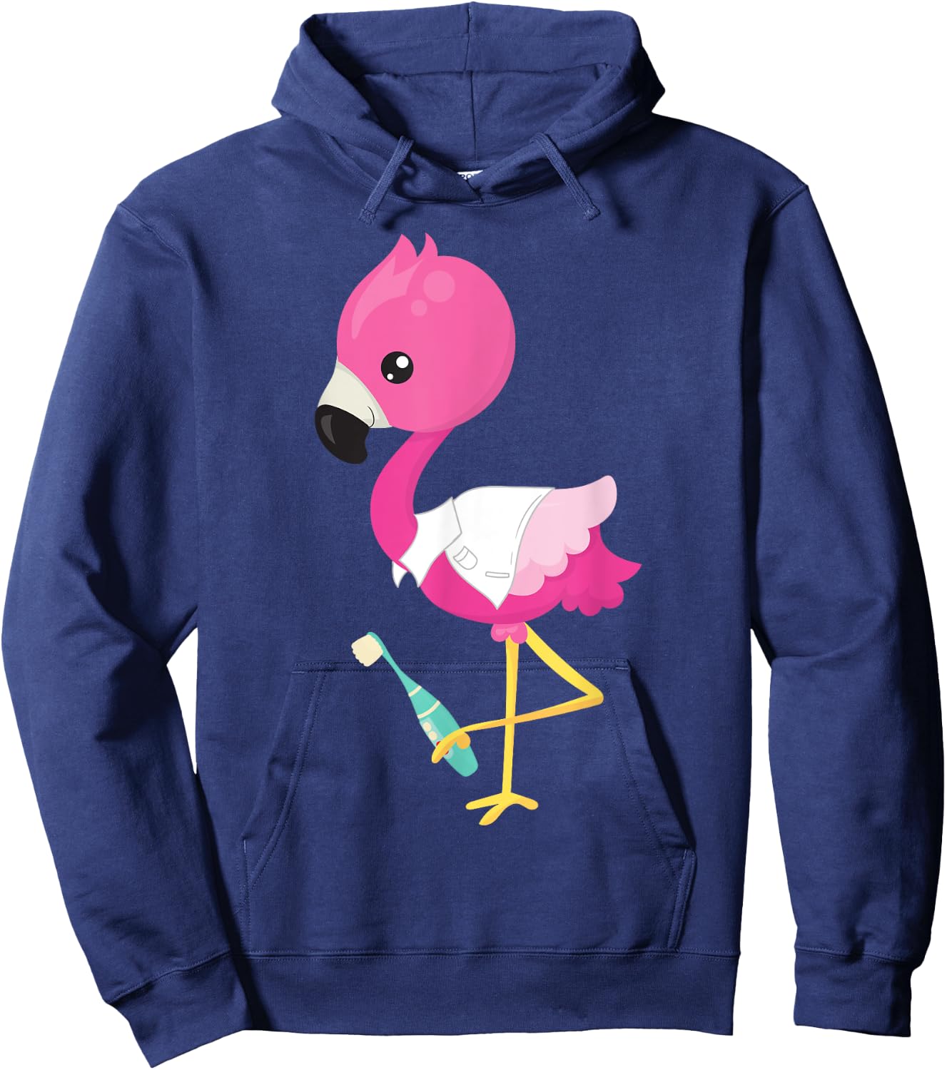 Pink Flamingo Doctor Dental Clinic Surgery Oral Care Dentist Hoodie - Hoodie | Navy