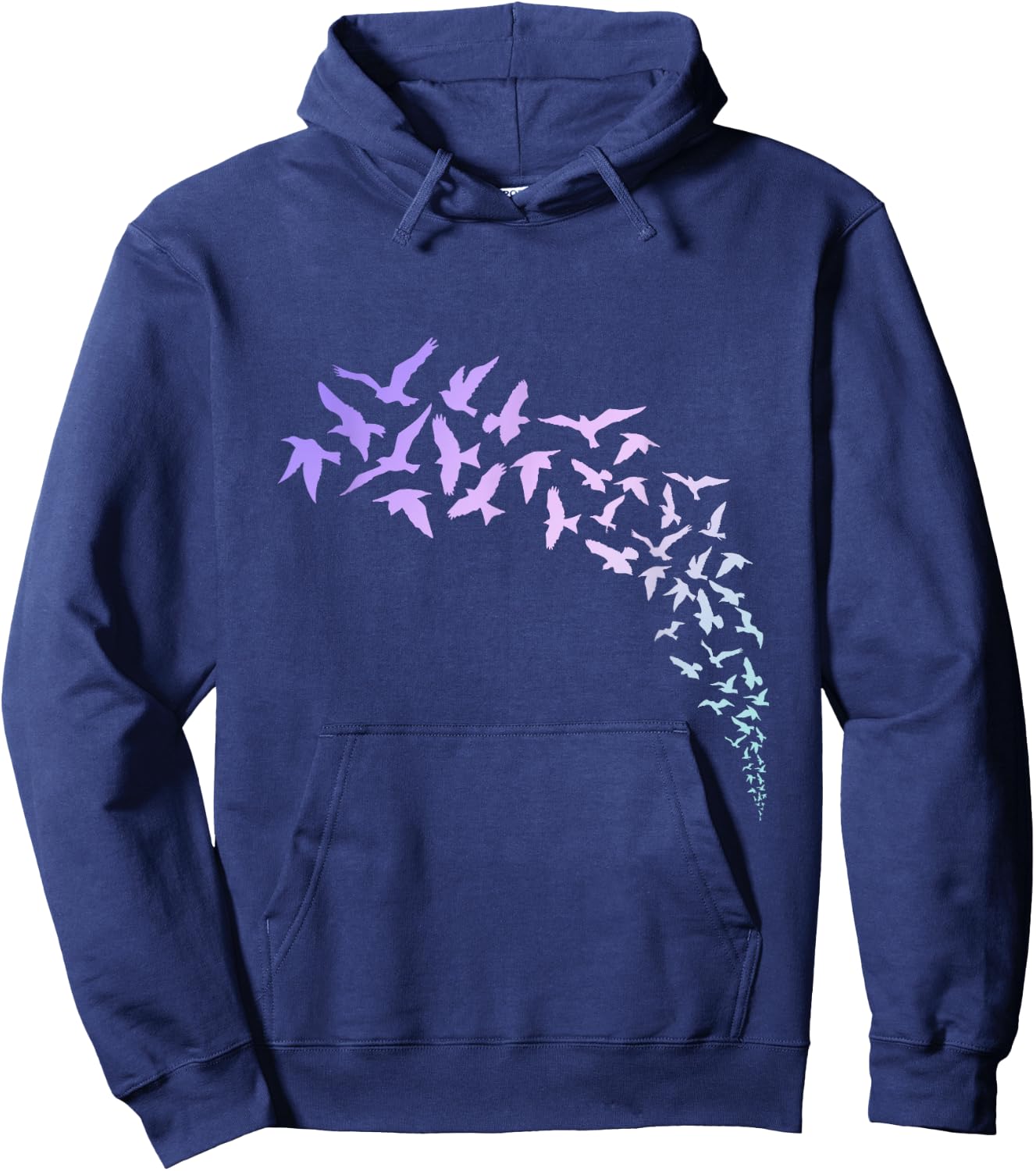 Flying Flock of Birds Artistic Hoodie - Hoodie | Navy