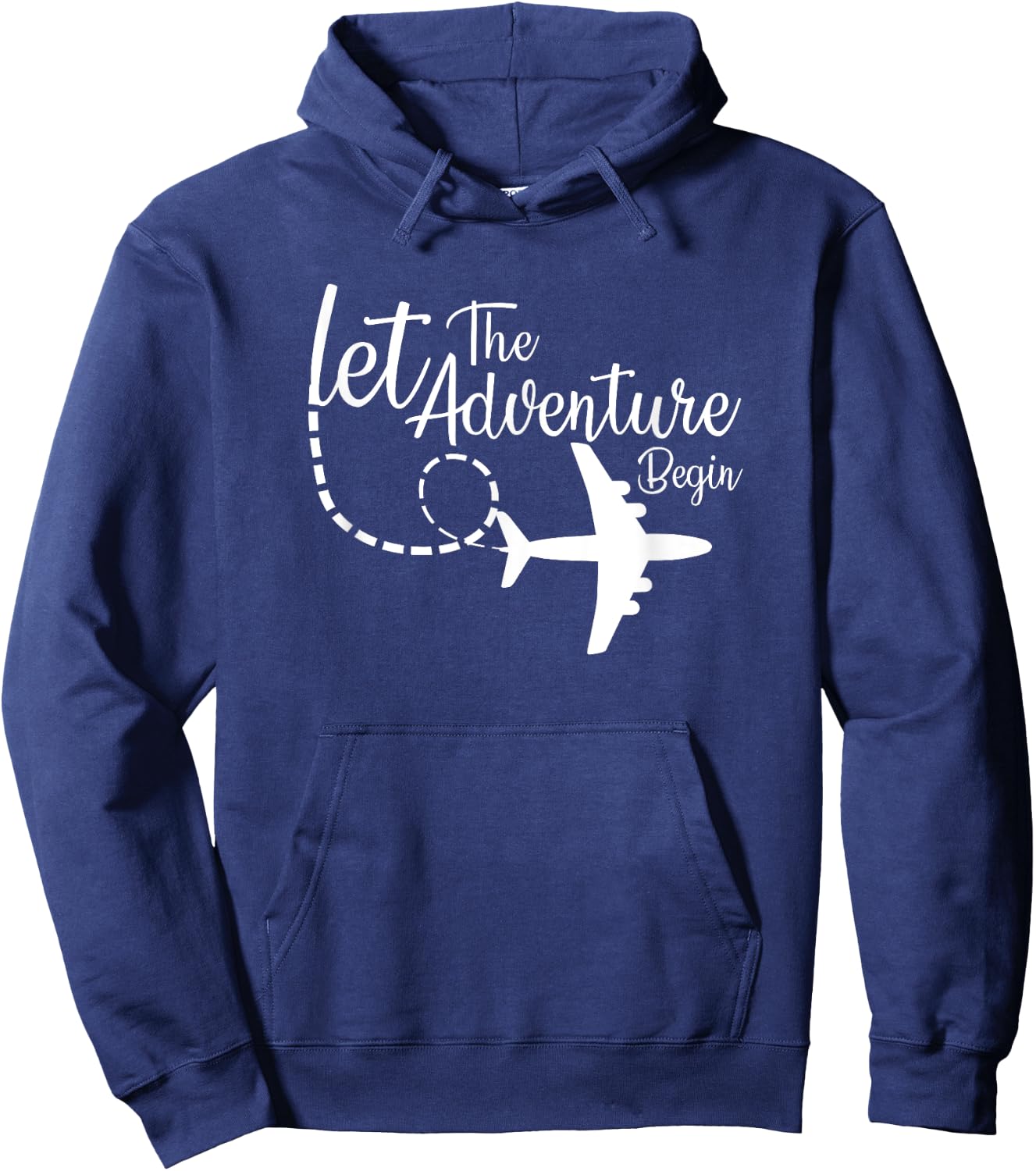 Let The Adventure Begin inspirational Airplane Travel Mode Hoodie - Hoodie | Navy
