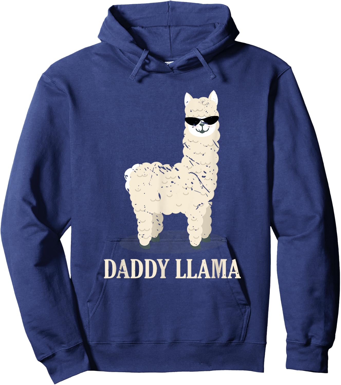Daddy Llama Alpaca Funny Animal Lover Gift Father's Day Hoodie - Hoodie | Navy
