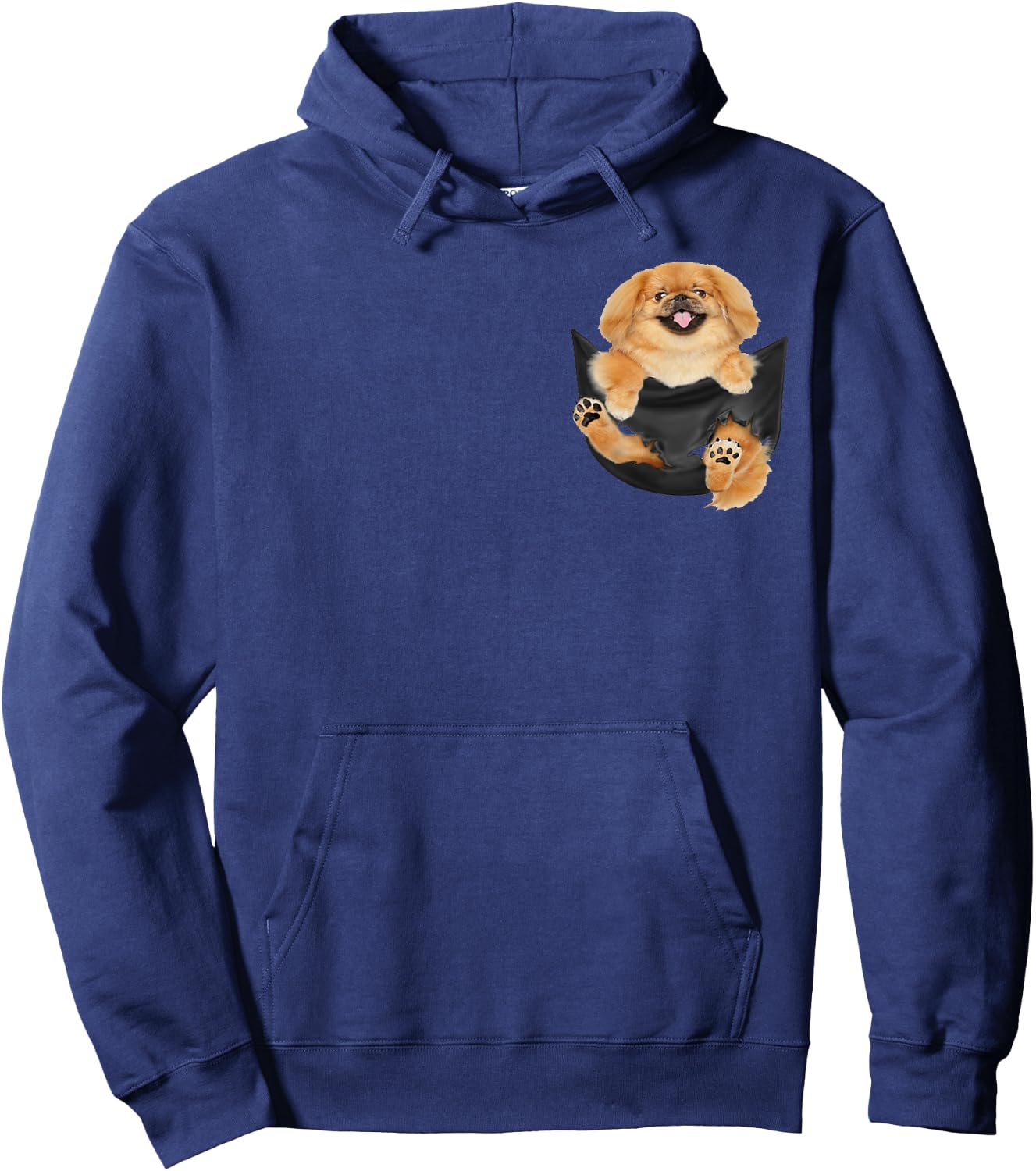 Pekingese In Pocket Funny Dog Animal Lovers Costume Gifts Men Women Hoodie - Hoodie | Navy