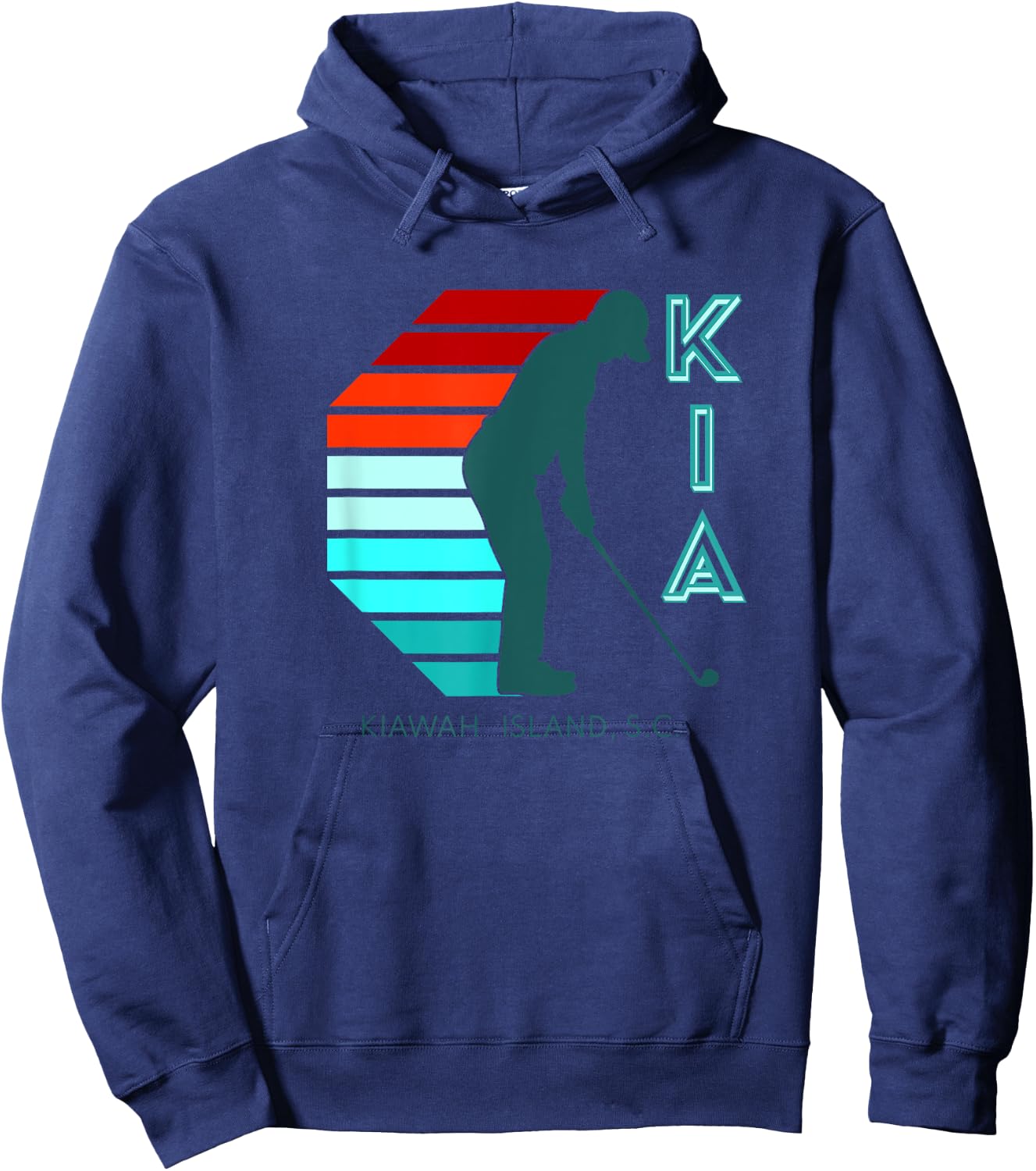 South Carolina Golfing Pro Retro Beach Kiawah Island Golf Hoodie - Hoodie | Navy
