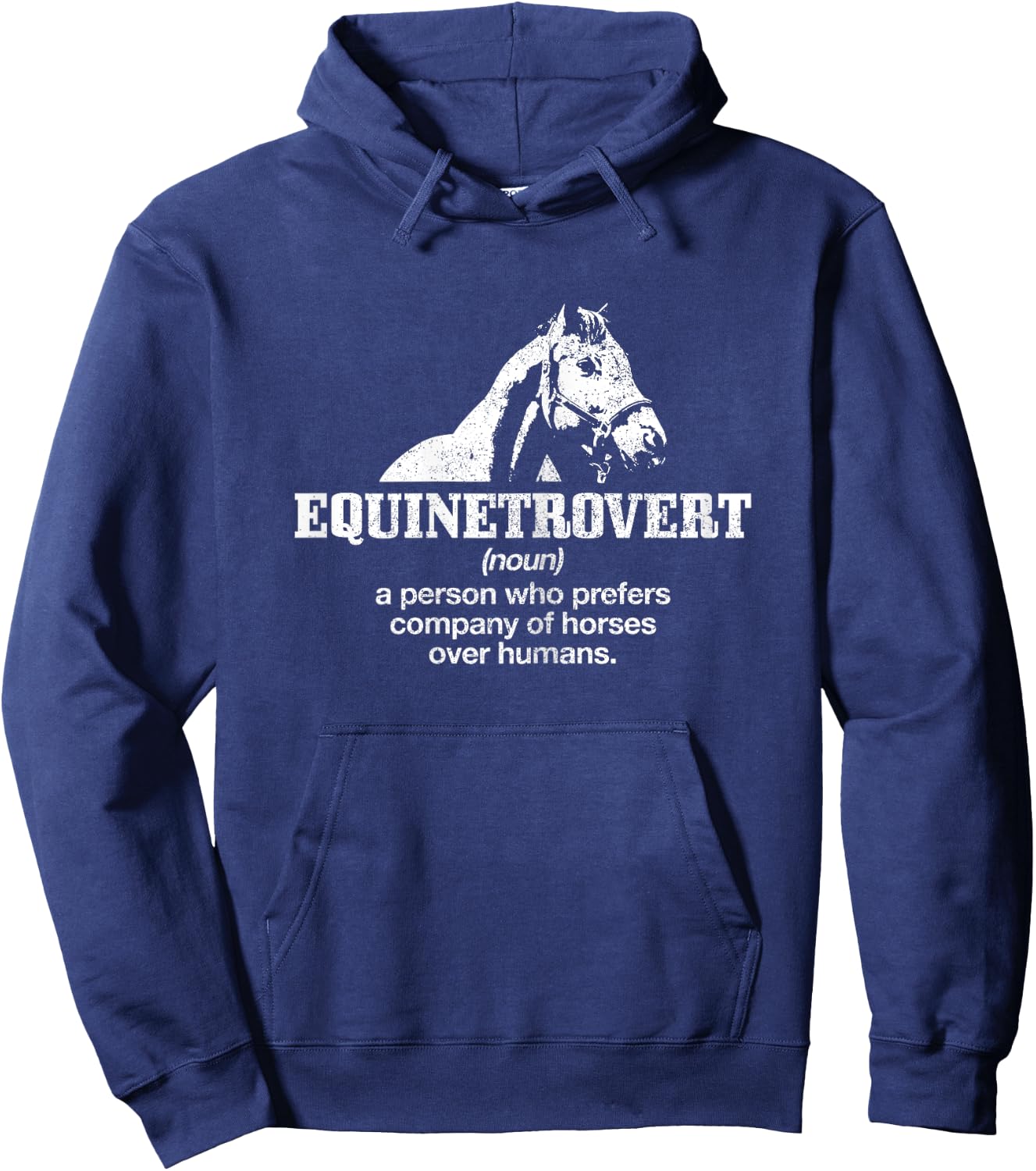Equinetrovert Definition Funny Horse Riding Horse Girl Gift Hoodie - Hoodie | Navy
