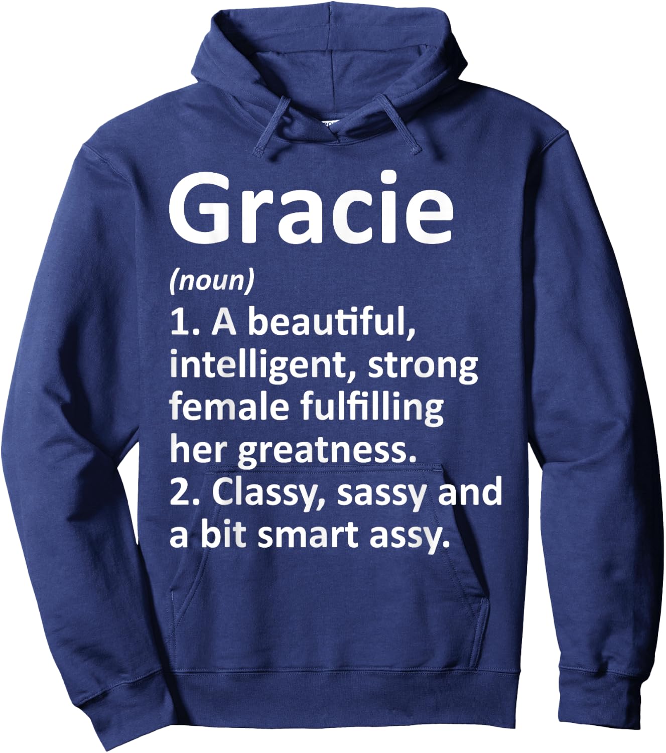 Custom Women Name Meaning Girl Mom Wife Birthday Gracie Definition Personalized Name Funny Hoodie - Hoodie | Navy