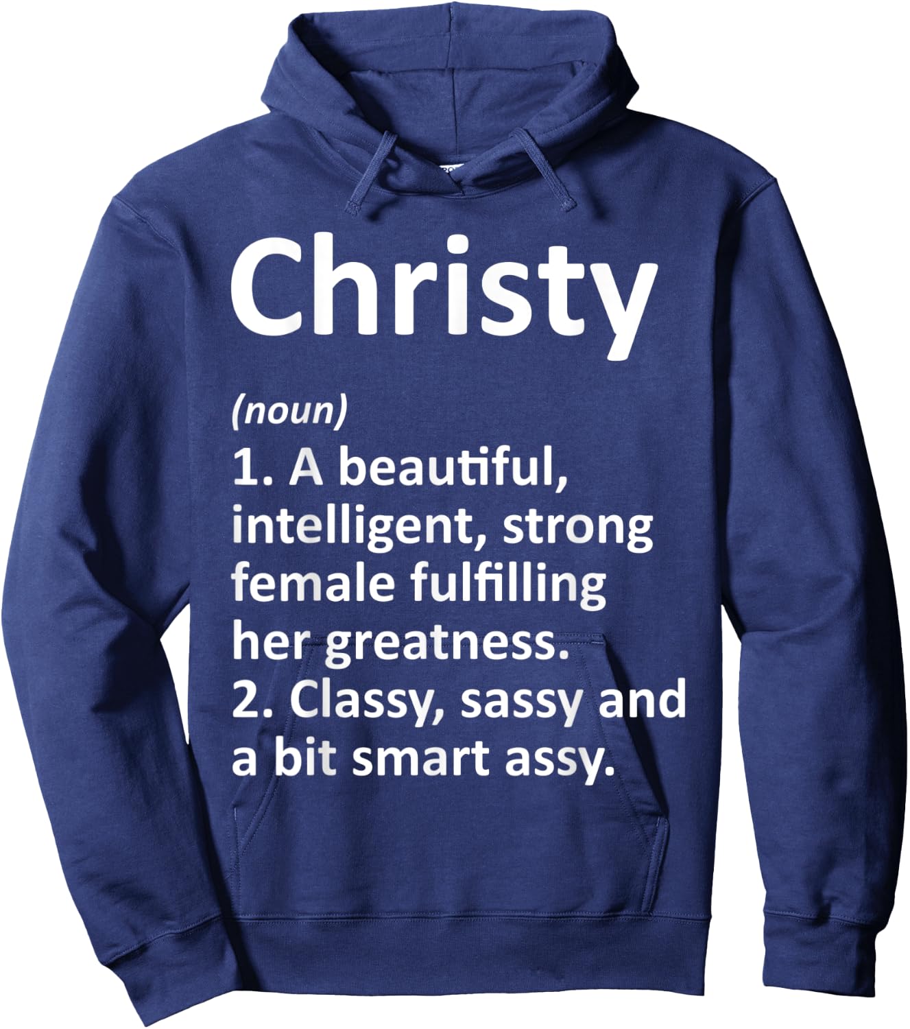 CHRISTY Definition Personalized Name Funny Christmas Gift Hoodie - Hoodie | Navy