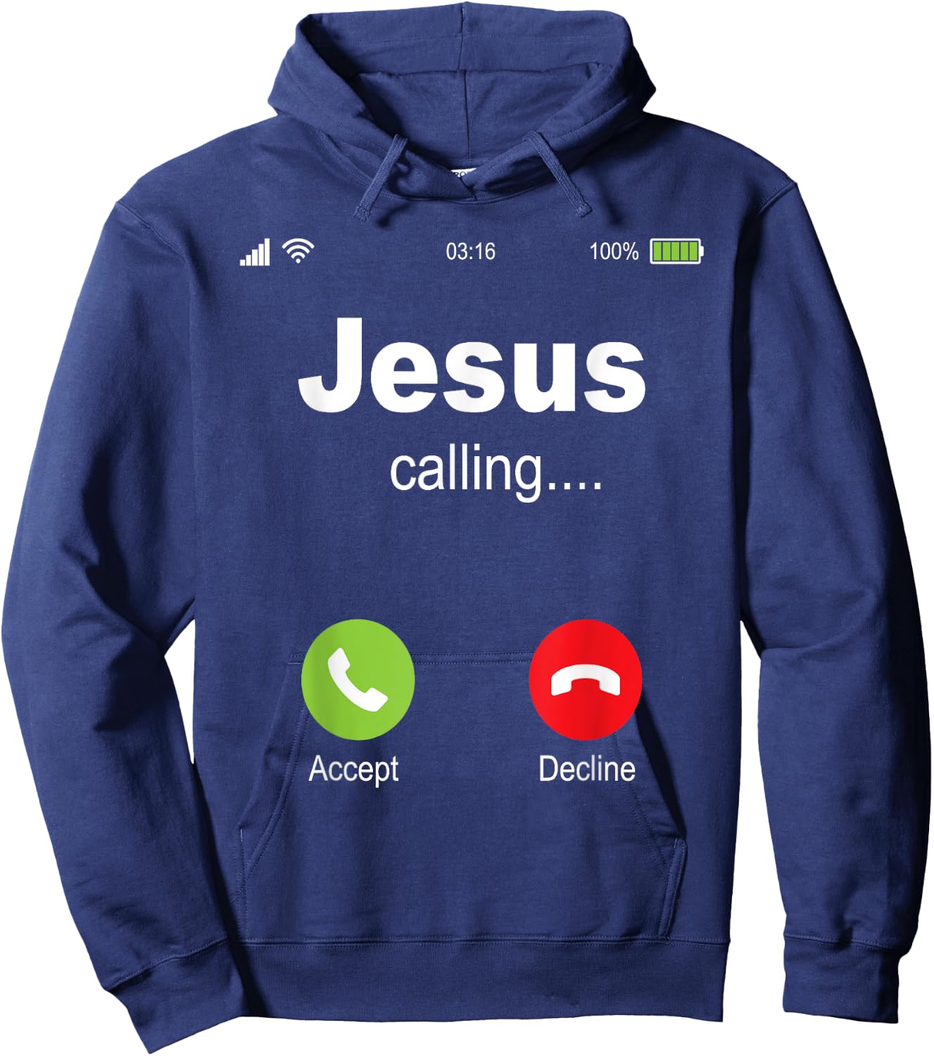 Jesus Calling - Christian Religious Bible Church Hoodie - Hoodie | Navy