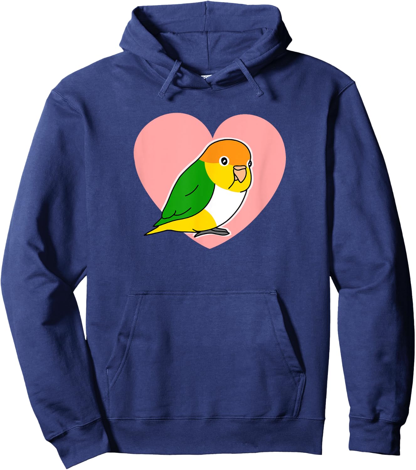 Chubby Rust Cap Parrot Love Heart Parrot Kawaii Birb Hoodie - Hoodie | Navy
