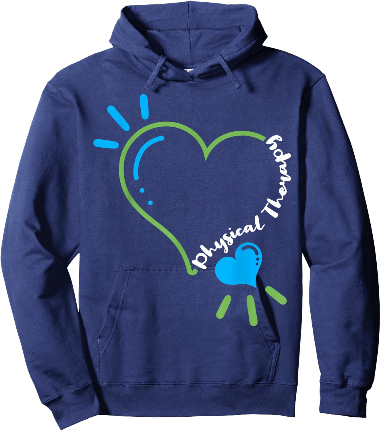 Physical Therapy Heart Physiotherapy PT Rehab Therapist Gift Hoodie - Hoodie | Navy