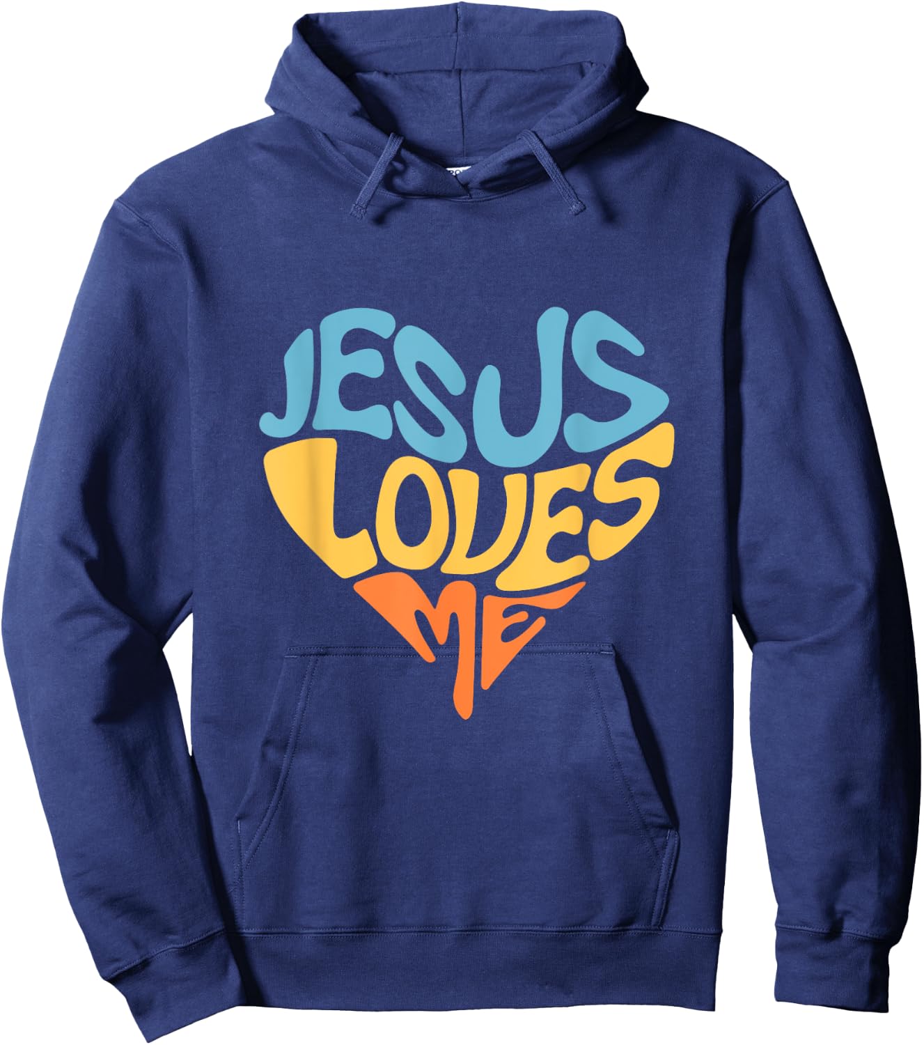 Jesus Loves Me Heart Shaped Men Women and Youth Hoodie - Hoodie | Navy