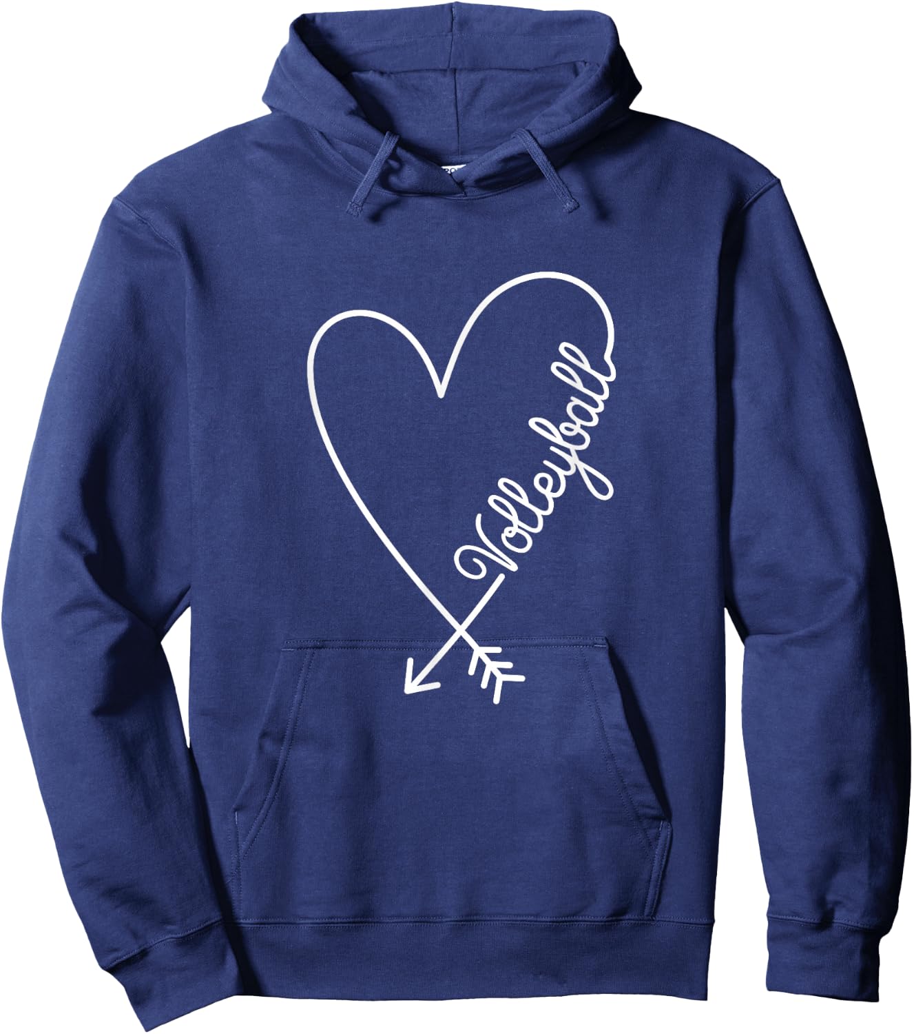Volleyball Cute Graphic Heart Love Hoodie - Hoodie | Navy