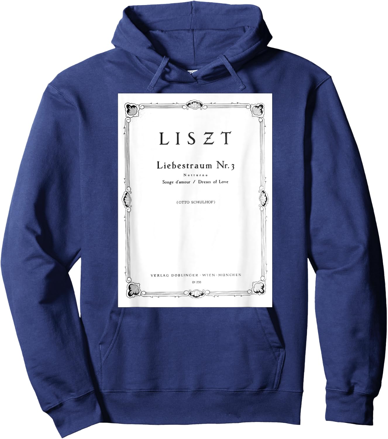 Franz Liszt Dream of Love Vintage Book Cover Hoodie - Hoodie | Navy
