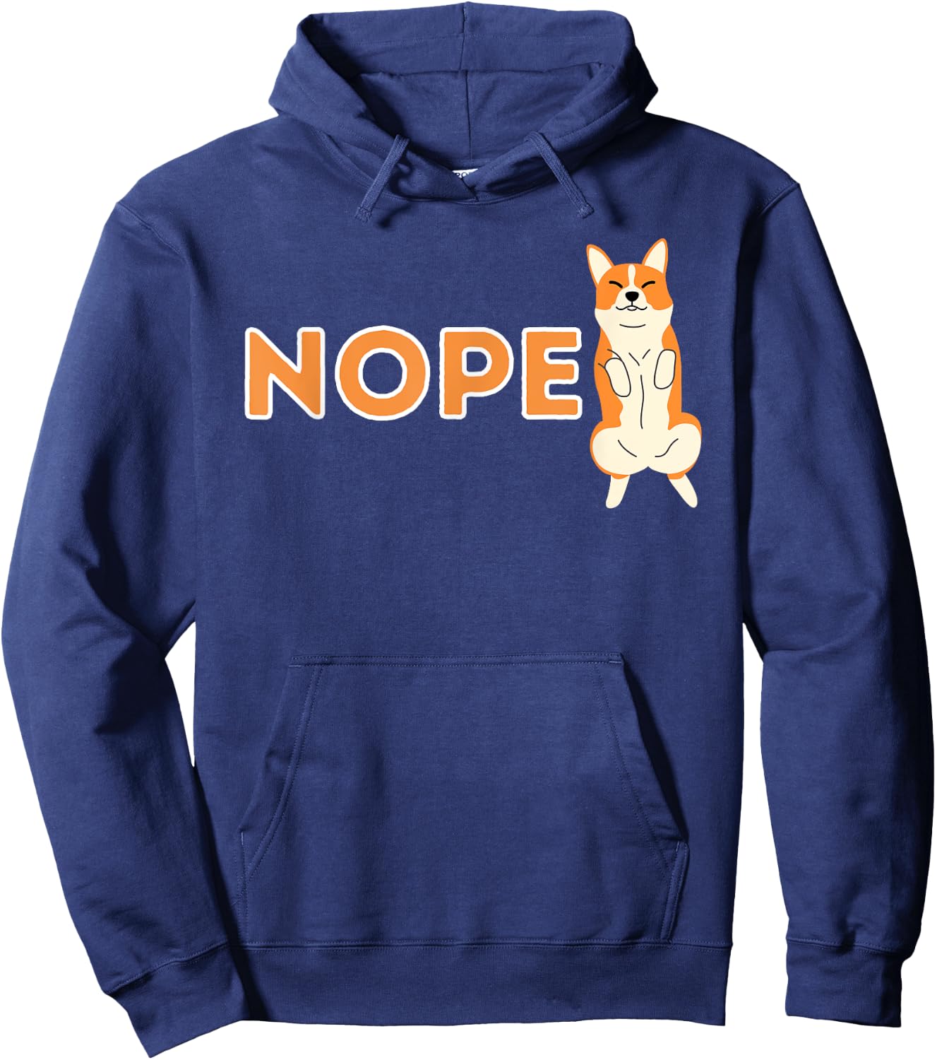 Nope Lazy Corgi - Cute Welsh Corgi Owner Dog Lover Hoodie - Hoodie | Navy