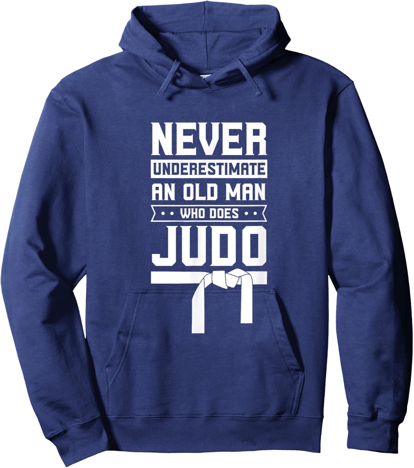 Black Belt Coach Japan Funny MMA Never Underestimate Old Man Judo Fighter Judoka Martial Arts Hoodie - Hoodie | Navy