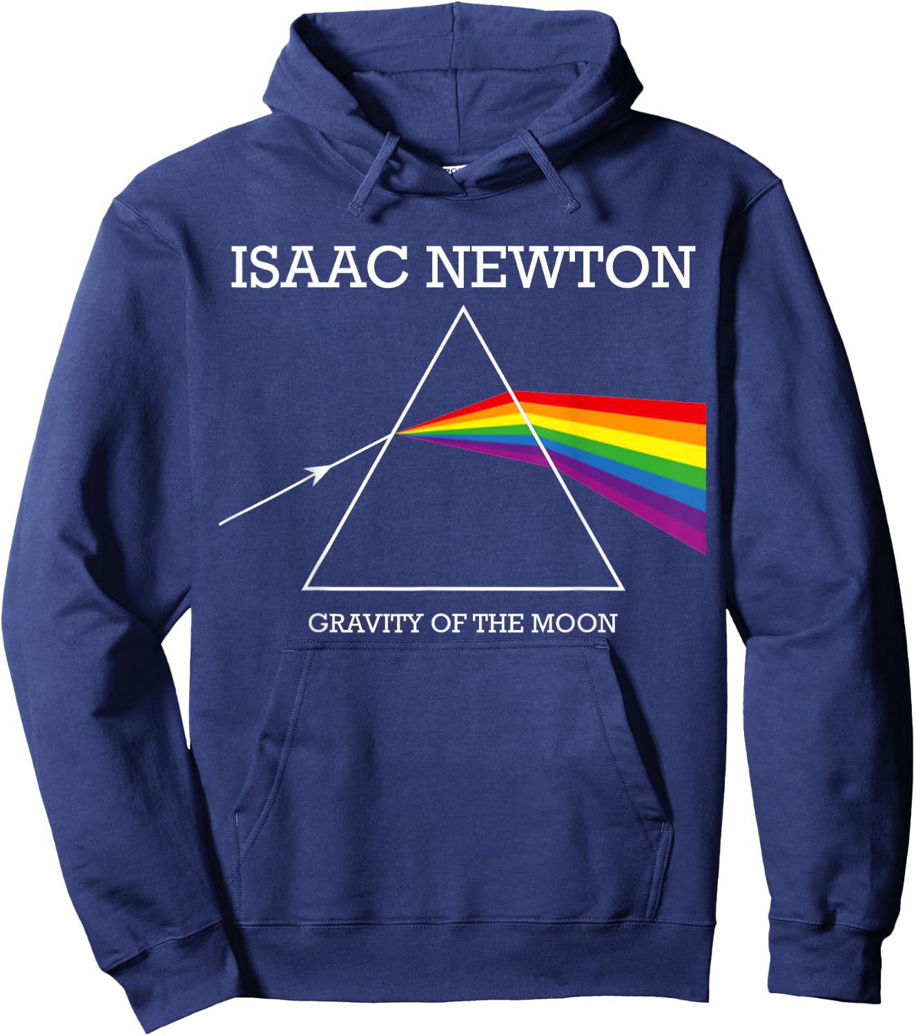 Nerdy Isaac Newton Prism Gravity of the Moon Rock Music Geek Hoodie - Hoodie | Navy