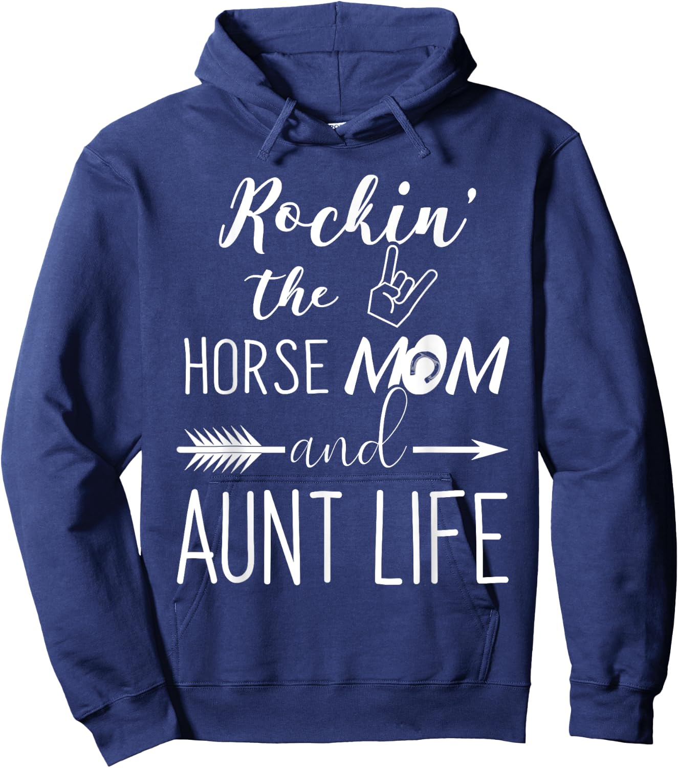 Rockin The Horse Mom and Aunt Life - Unique Horse Lovers Hoodie - Hoodie | Navy