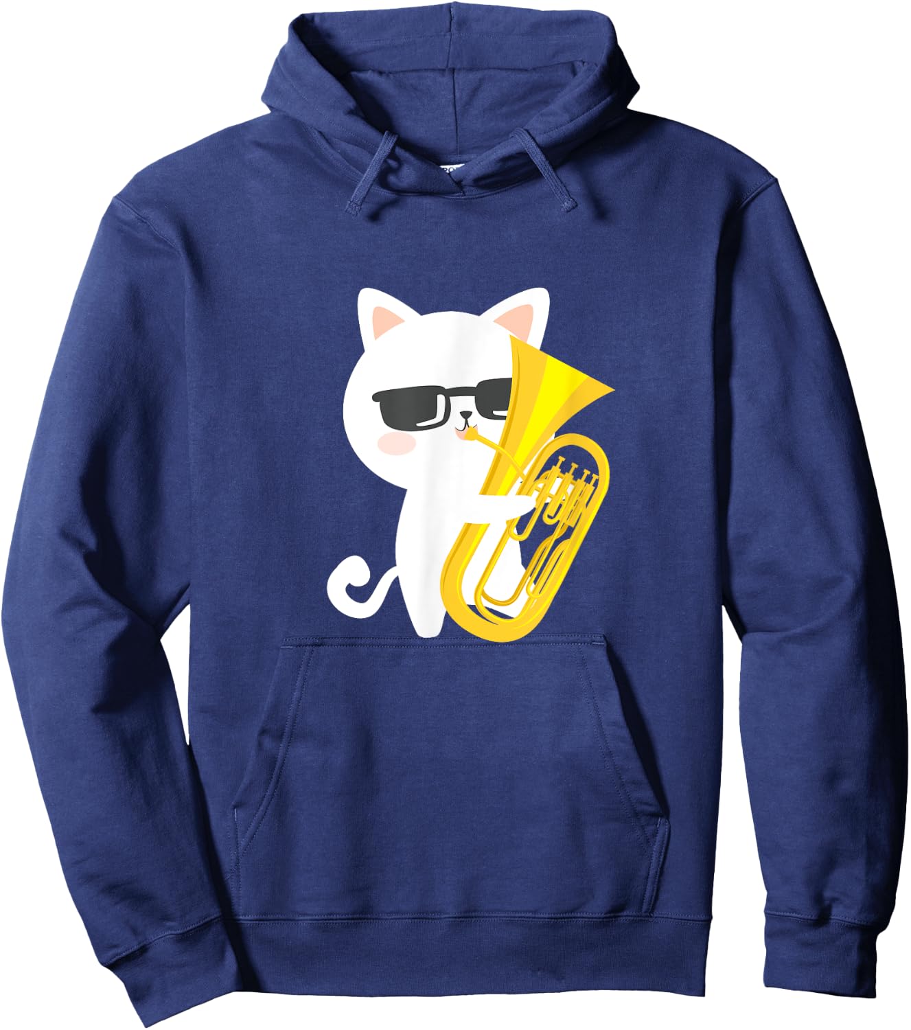 Baritone Cat Cute Baritone Euphonium Player Cat Owner Kawaii Women Girls Kids Hoodie - Hoodie | Navy