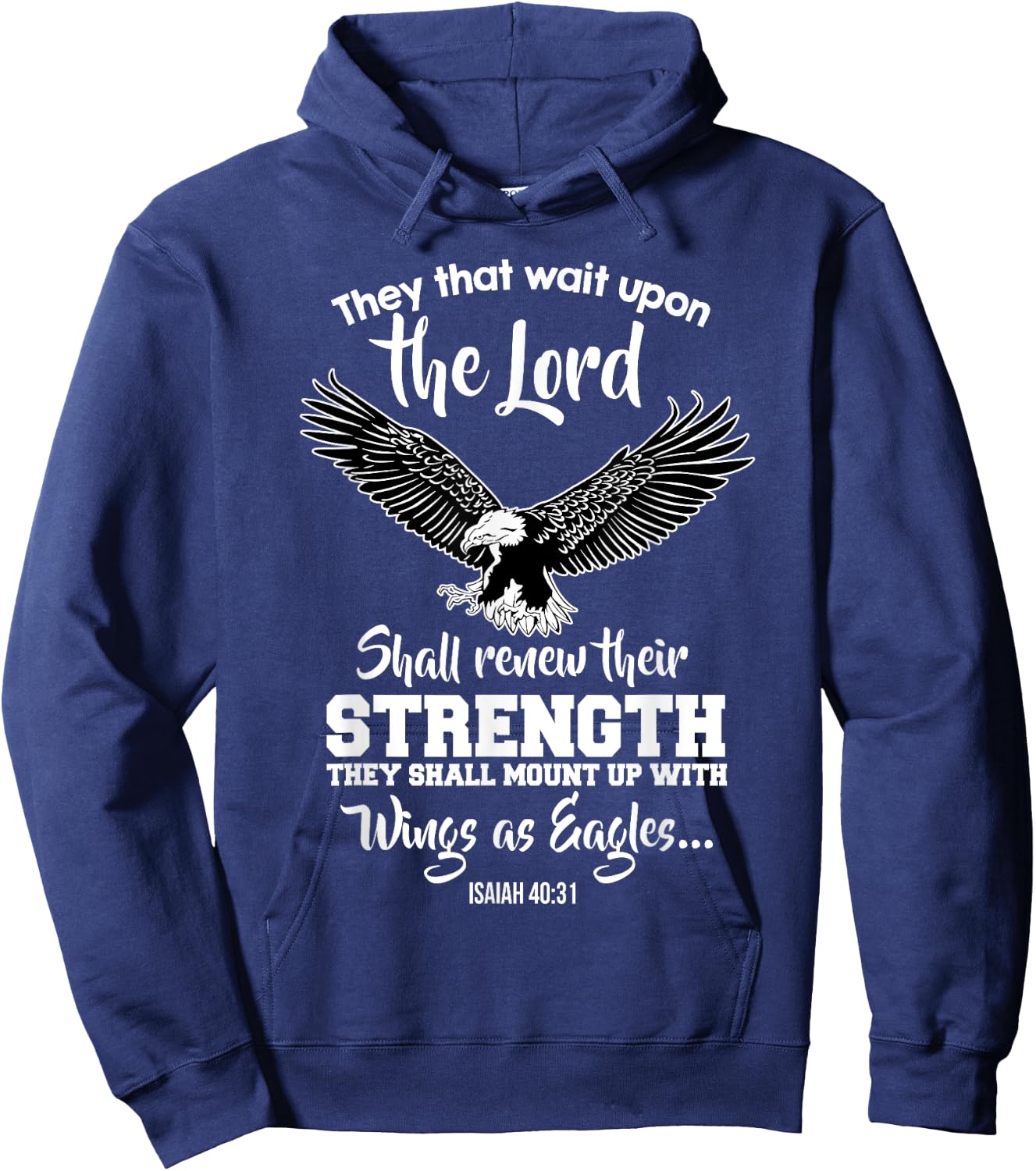 Wings Like Eagles Isaiah 40:31 Christian Bible Verse Hoodie - Hoodie | Navy