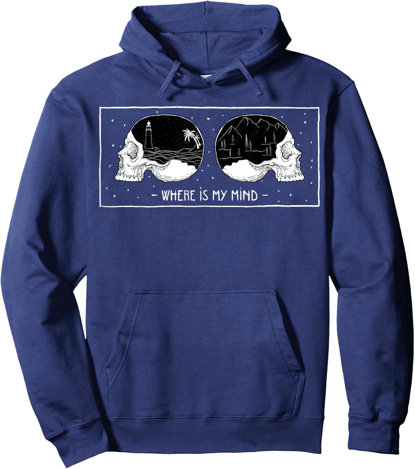 Where Is My Mind - Skeleton - Nature Graphic Hoodie - Hoodie | Navy