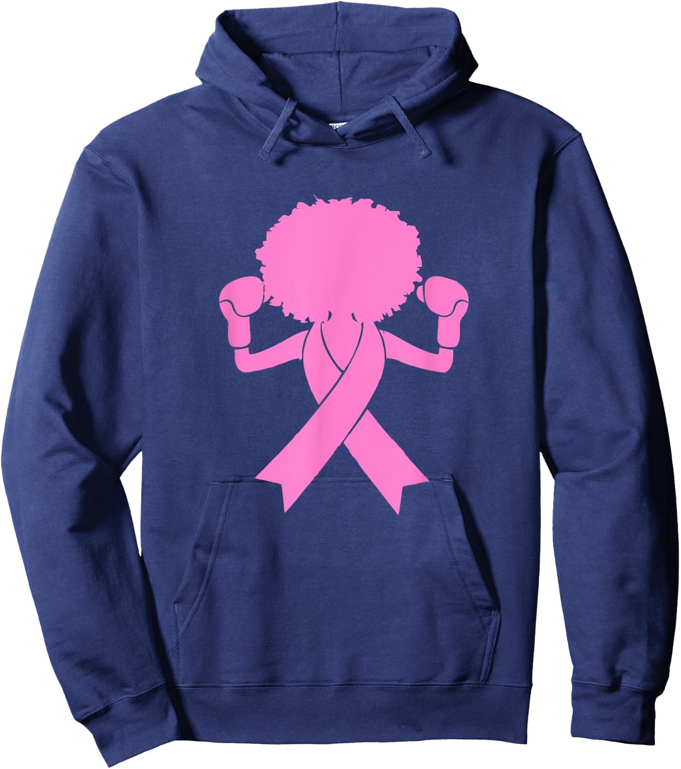 Pink Ribbon Warrior Fighter Breast Cancer Awareness Hoodie - Hoodie | Navy