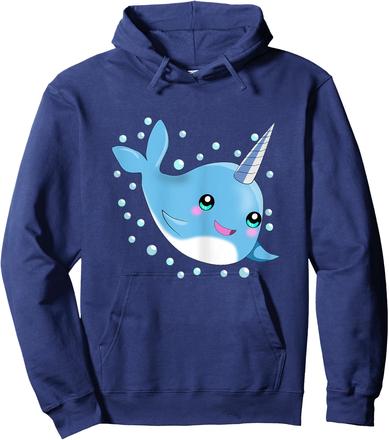 Sea Animal Lover Gift Kids Boys Girls Cute Baby Narwhal Hoodie - Hoodie | Navy