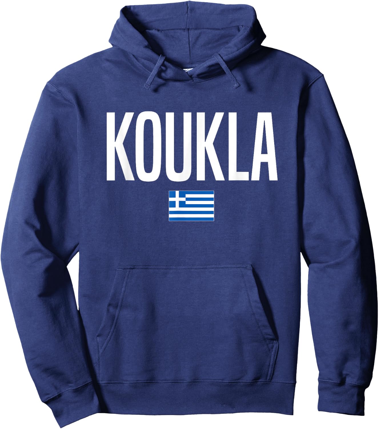 Greek Phrases Gifts Co. Koukla in Greek Greece - -Adults, Black, Small, Short Sleeve, Crew Collar, Modern, Quick Dry, Spring Hoodie - Hoodie | Navy