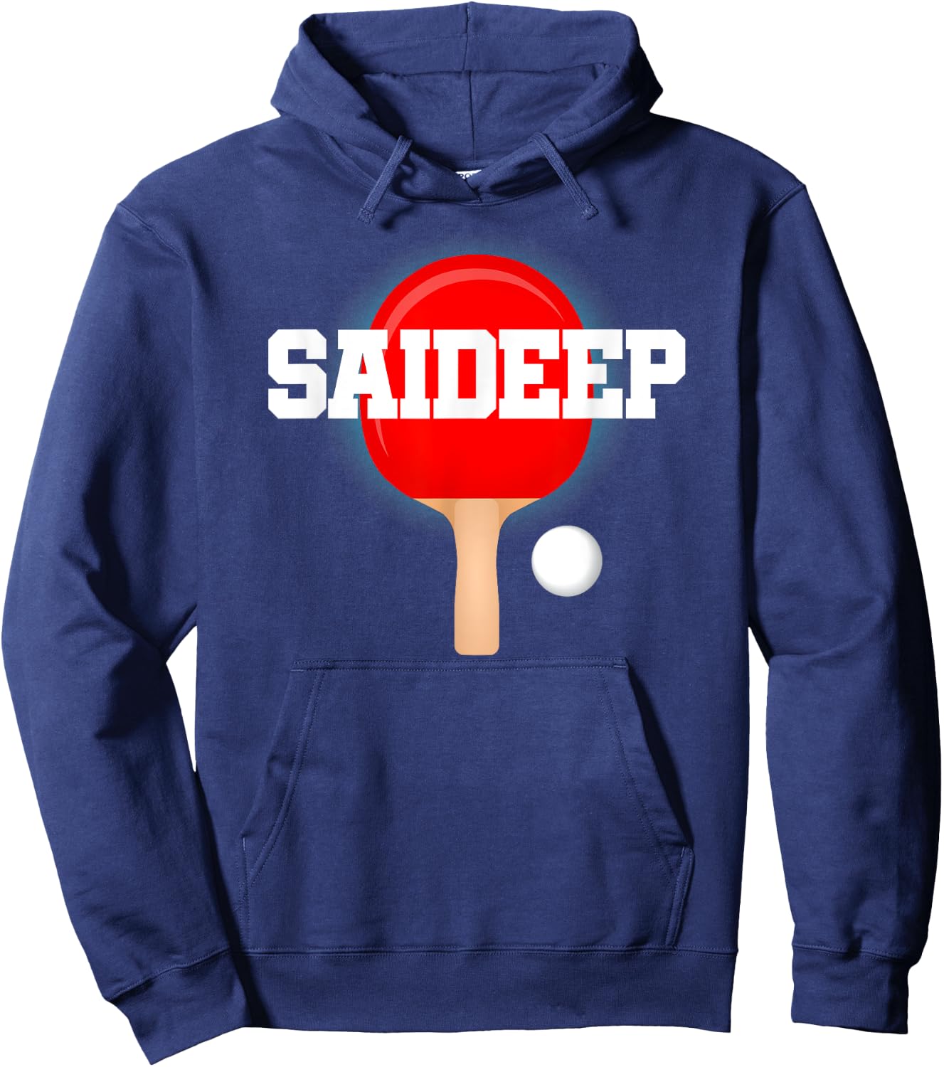Saideep Name Boys Table Tennis Ping Pong Game Racket Sports Hoodie - Hoodie | Navy