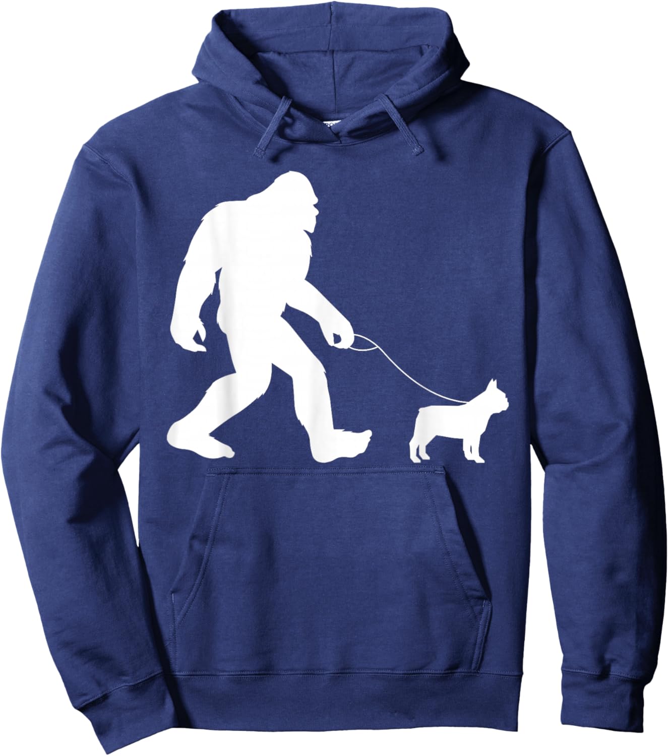 Fun Bigfoot Sasquatch Walking French Bulldog Gag Gift Hoodie - Hoodie | Navy