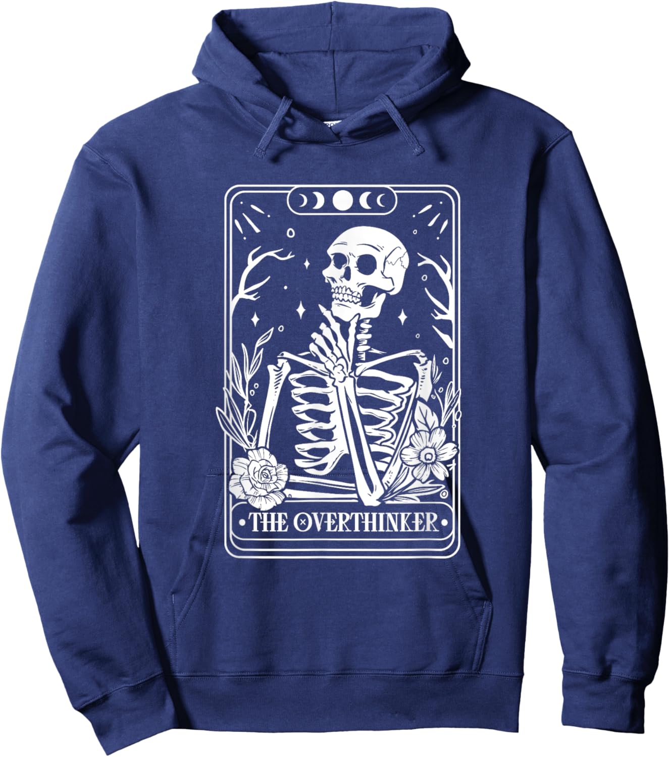 The Overthinker tarot -Adults , Black, Small, Short Sleeve Hoodie - Hoodie | Navy