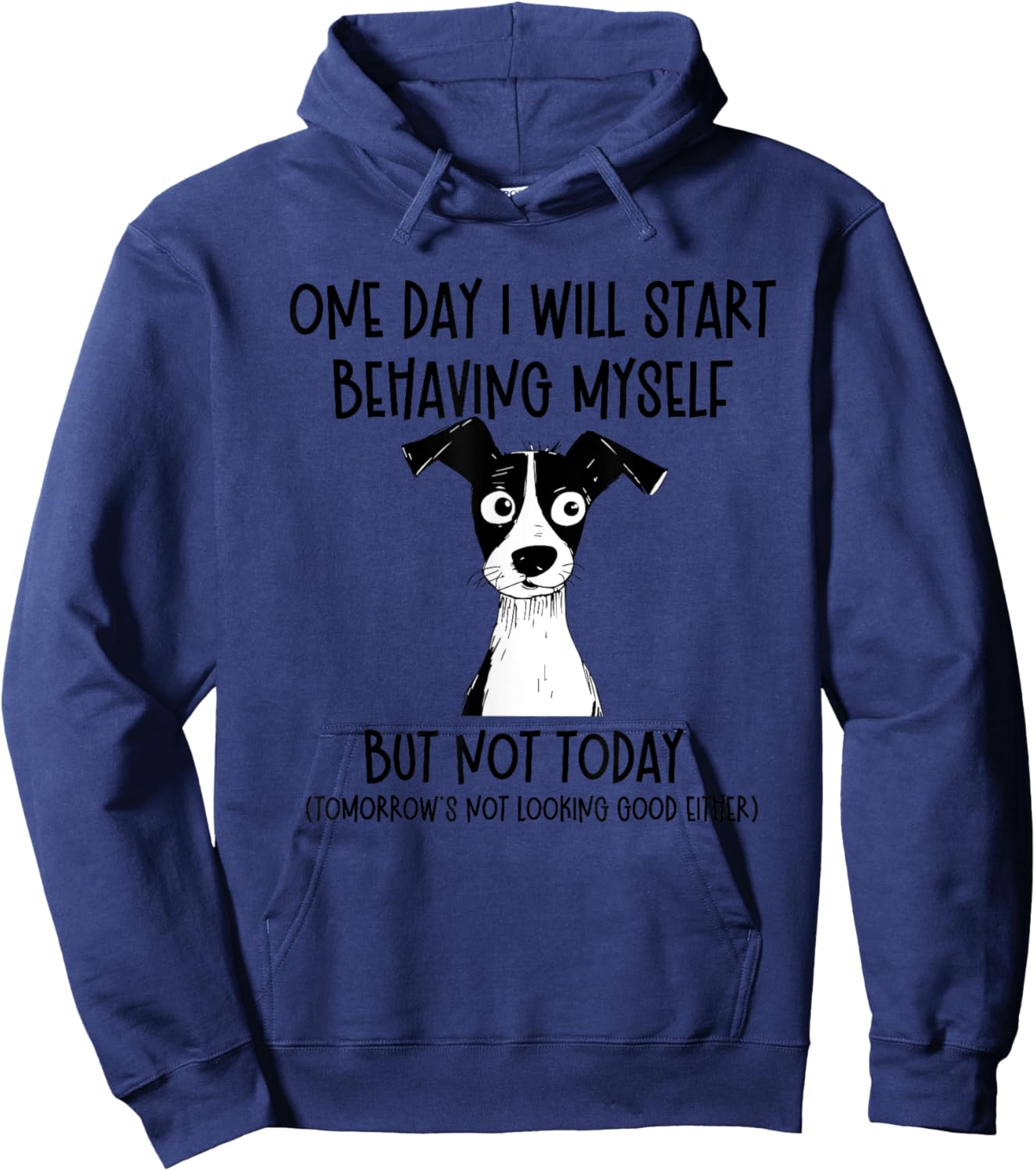 One Day I Will Start Behaving Myself But Not Today Dog Funny Hoodie - Hoodie | Navy