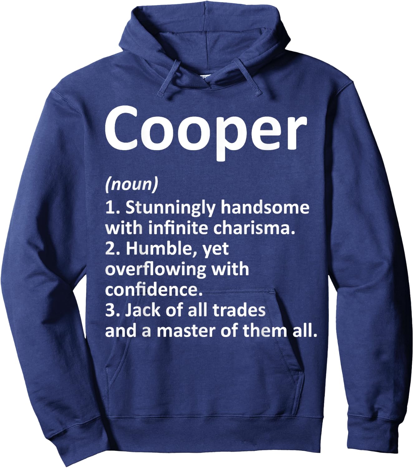 COOPER Definition Personalized Name Funny Birthday Gift Hoodie - Hoodie | Navy
