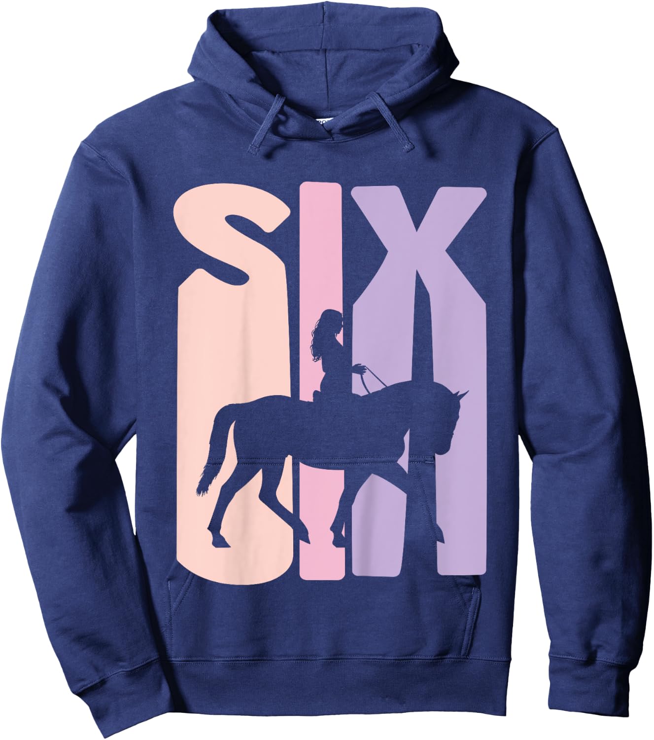 6th Birthday Gift Horse Rider Fan 6 Years Girls Hoodie - Hoodie | Navy
