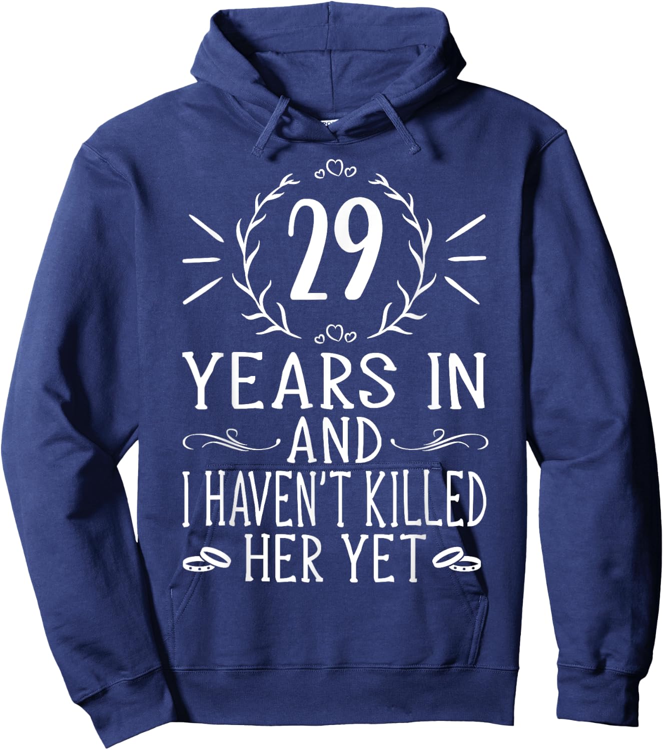 29th Wedding Anniversary Shirt - 29 Years Marriage Hoodie - Hoodie | Navy
