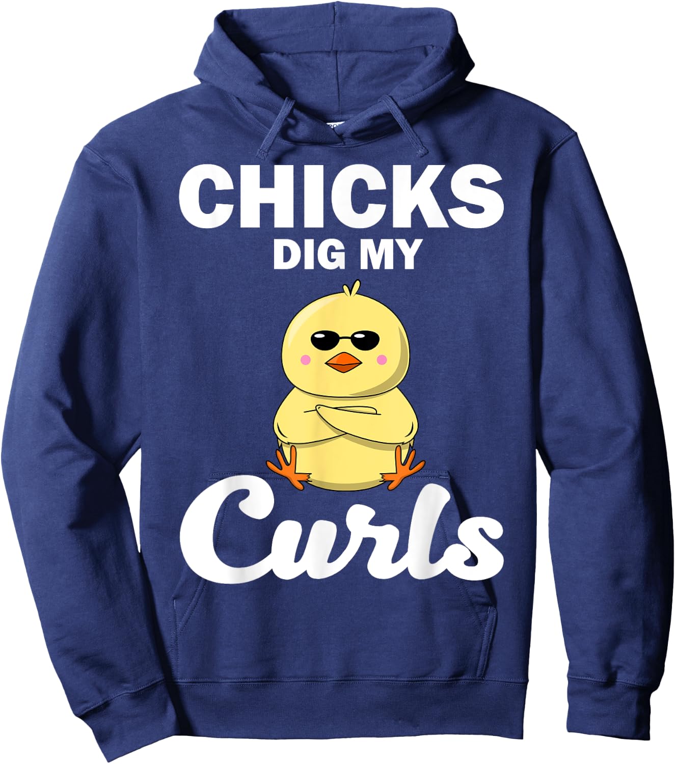 Funny Chicks Dig My Curls Gift Toddlers Curly Hair Boys Hoodie - Hoodie | Navy