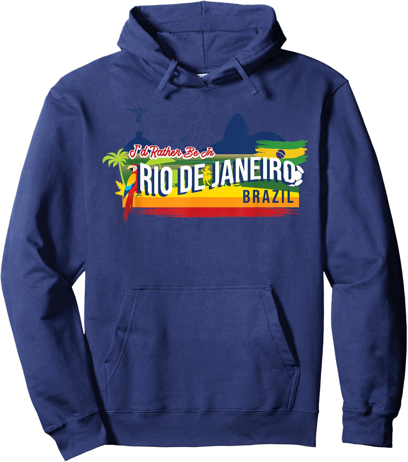 I'd Rather Be In Rio De Janeiro Brazil Vintage Souvenir Hoodie - Hoodie | Navy