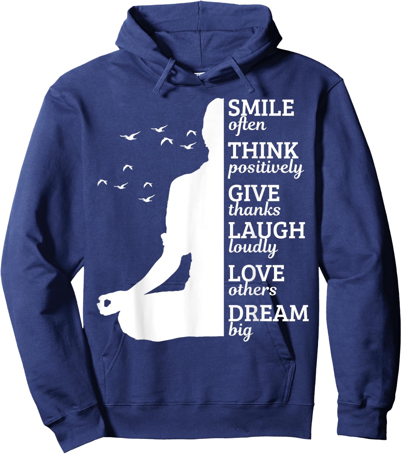 Yoga Apparel Co. Meditation Yoga Buddhism Spiritual Saying Gift Hoodie - Hoodie | Navy