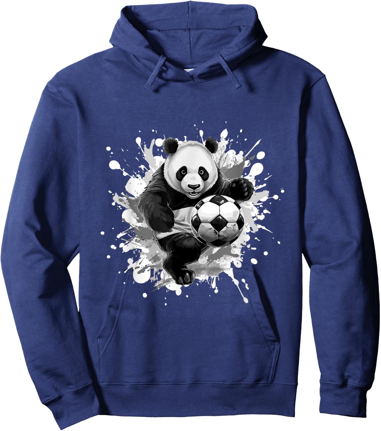 Panda Playing Soccer Sports Team Animal Hoodie - Hoodie | Navy