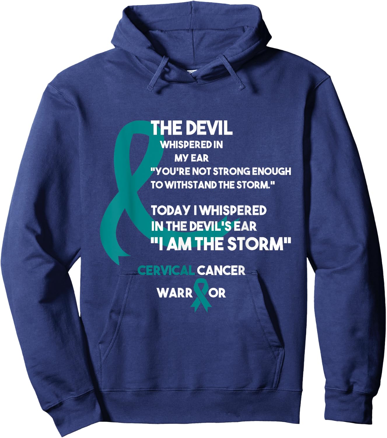 Cancer Fight Supporter Cervical Cancer Awareness Hoodie - Hoodie | Navy