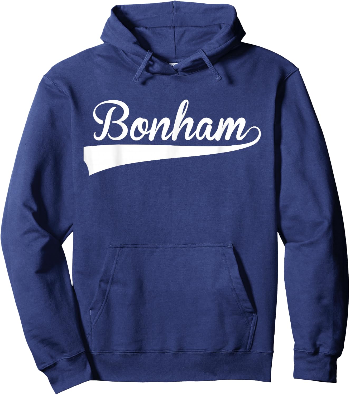 BONHAM Baseball Vintage Retro Font Hoodie - Hoodie | Navy