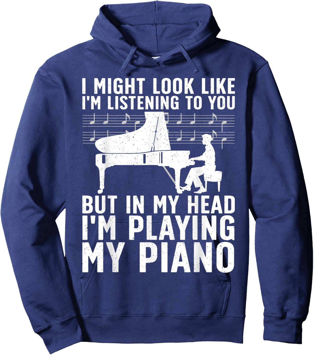 Funny Piano Art Women Music Keyboard Piano Lovers Hoodie - Hoodie | Navy