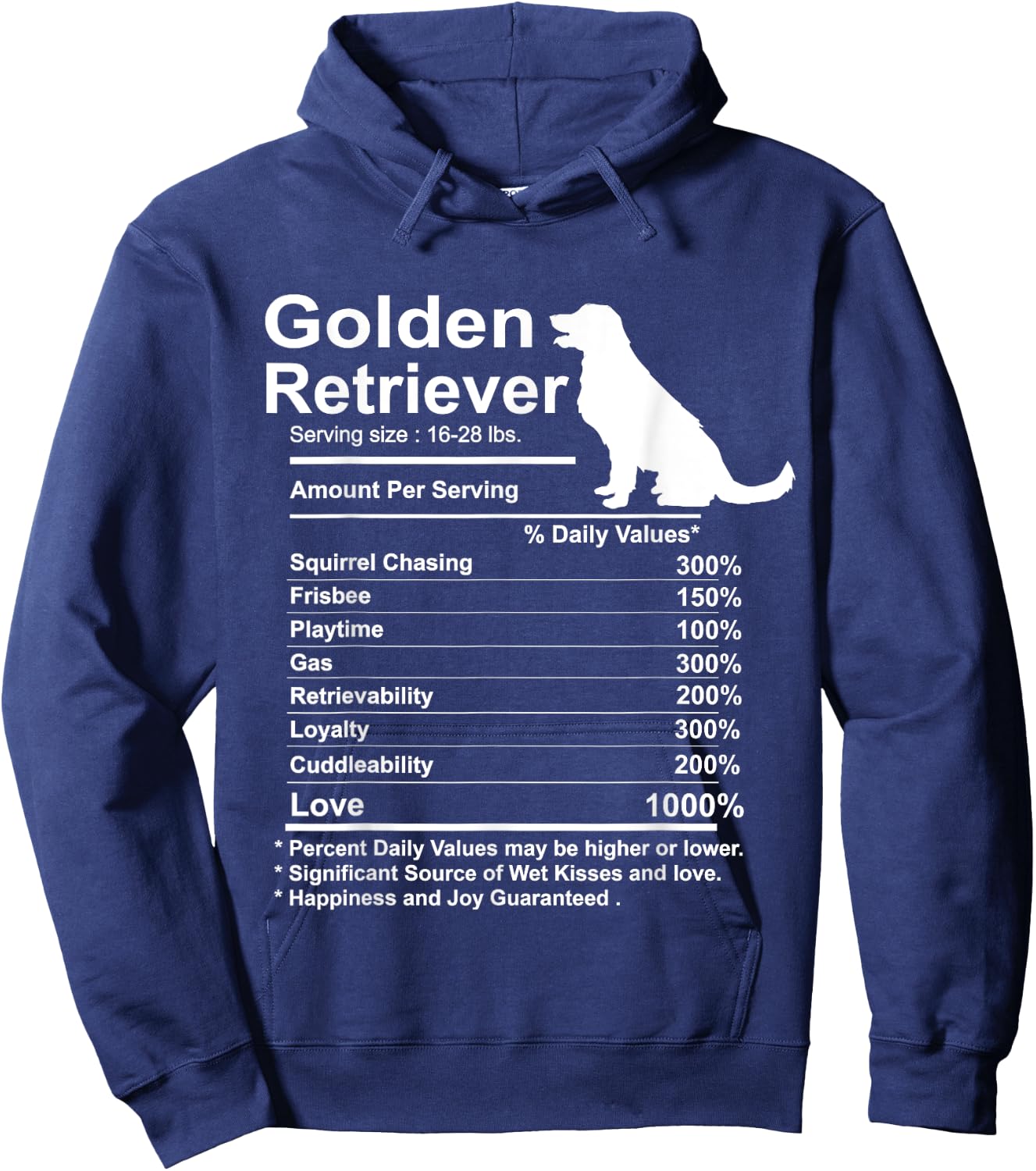Funny Golden Retriever Facts Nutrition Gift Mother Hoodie - Hoodie | Navy