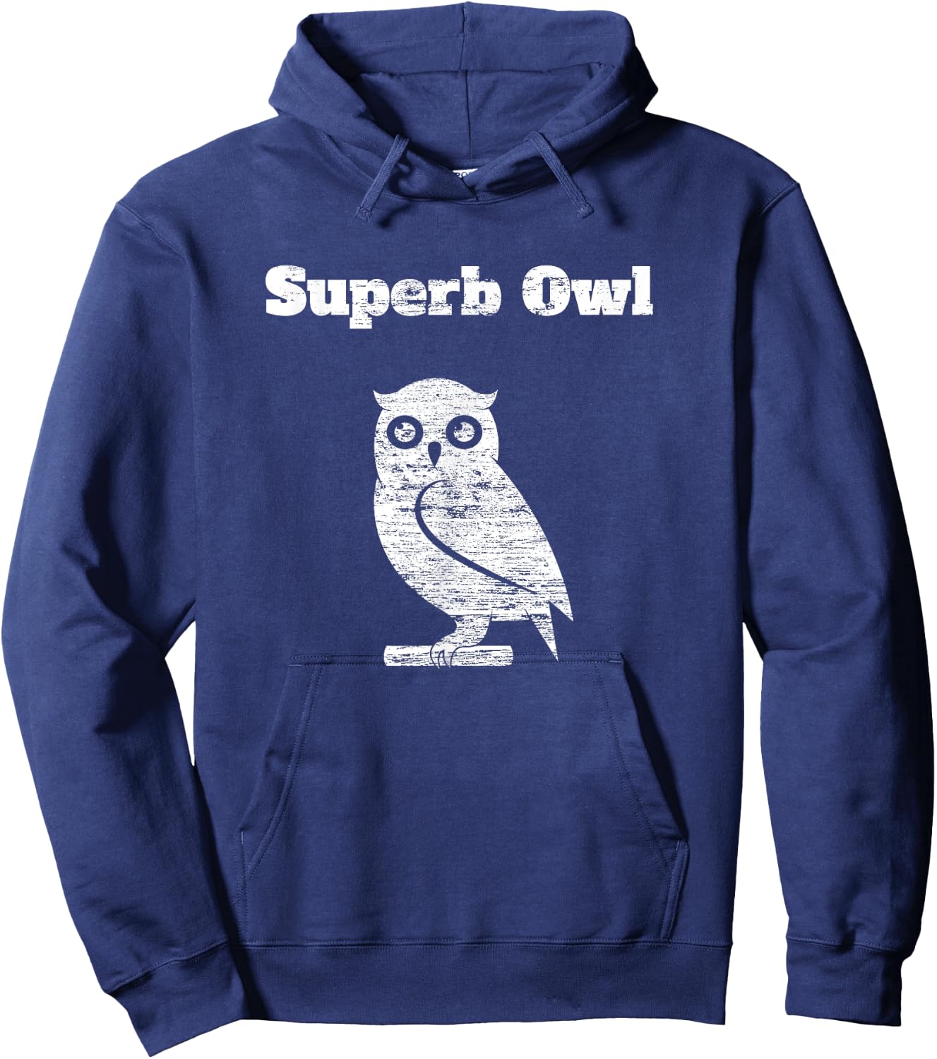 Wayne Rose Women's Black Modern Distressed Owl , Small, Short Sleeve, , Classic Fit, Cotton 60% Polyester 40% Hoodie - Hoodie | Navy