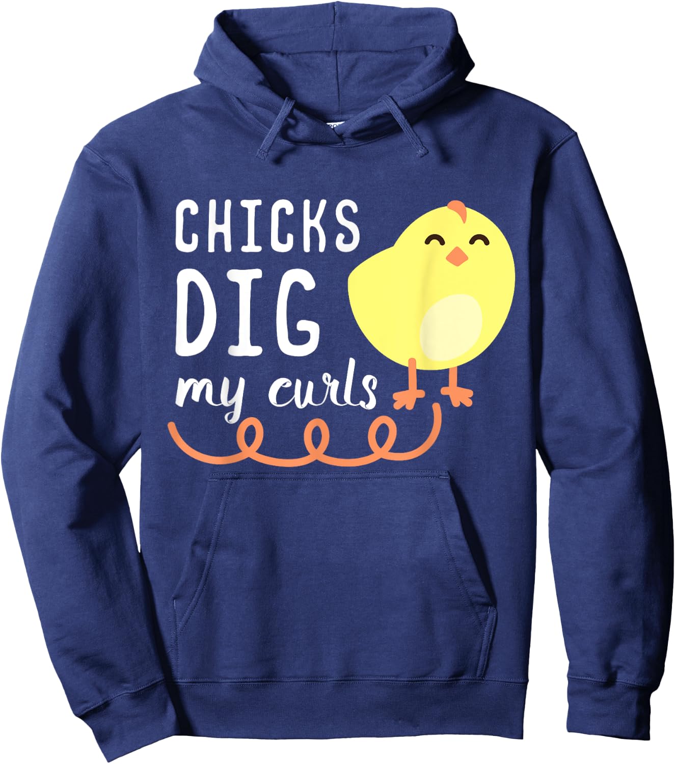 Chicks Dig My Curls Funny Chicken Lover Gift Children Hoodie - Hoodie | Navy